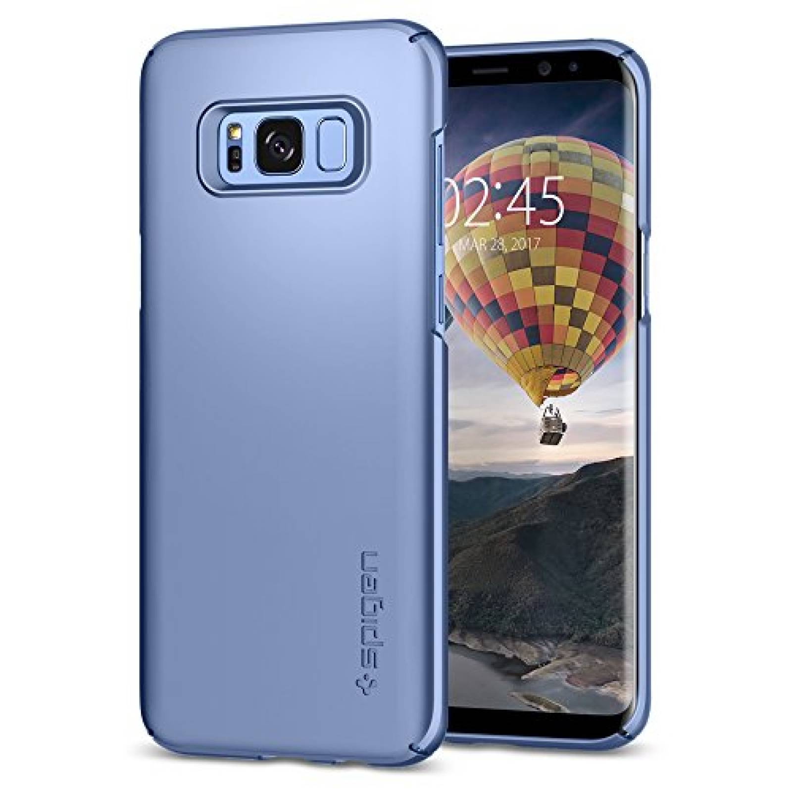 Funda Spigen Funda para Galaxy S8 Plus, Thin Fit, Encaja Azul Coral