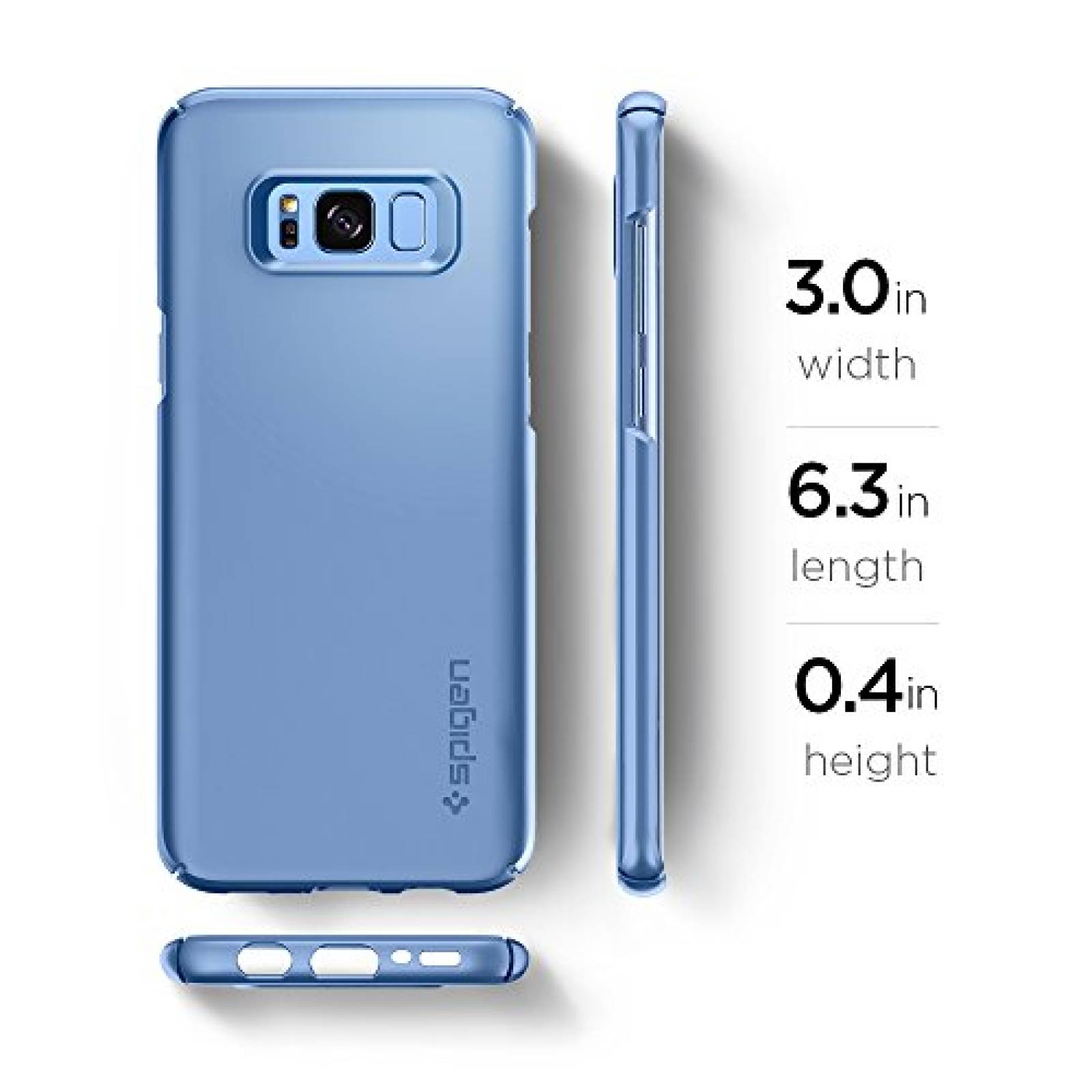 Funda Spigen Funda para Galaxy S8 Plus, Thin Fit, Encaja Azul Coral