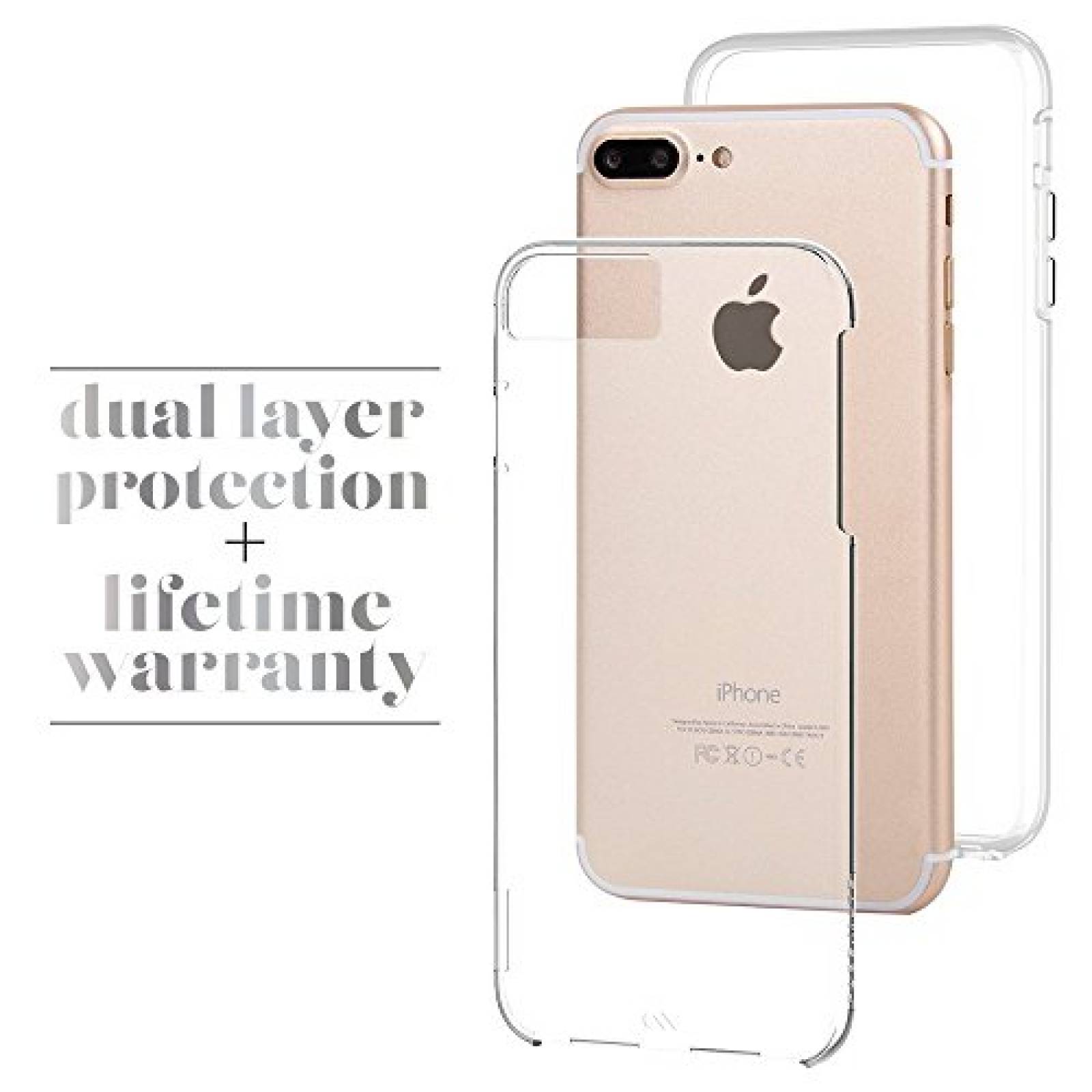 Funda Case-Mate iPhone 8 Plus Case - Naked Tough - Clear lus- Clear