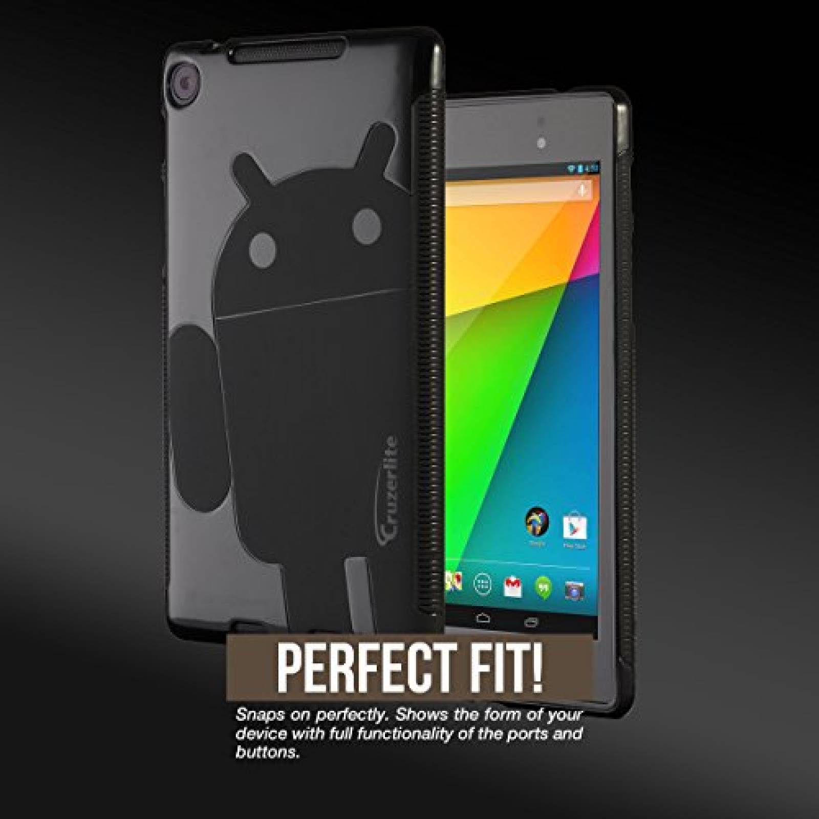 Funda Cruzerlite Funda para Nexus 7 FHD (2013), Androidi olor Negro