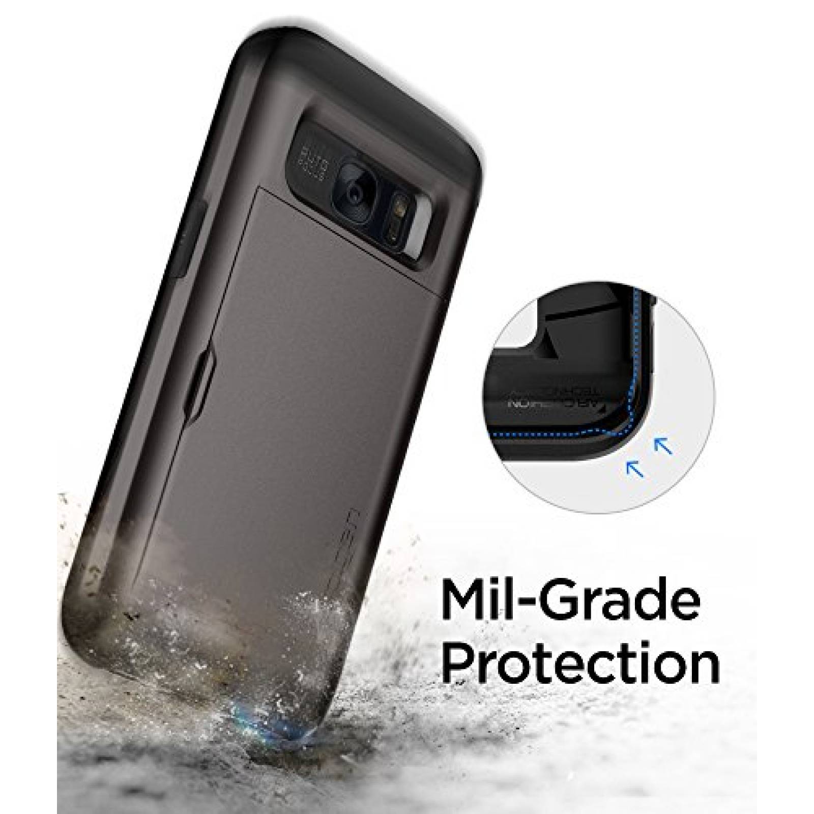 Funda Spigen Funda para Galaxy S7, Slim Armor CS, con La s Metálico