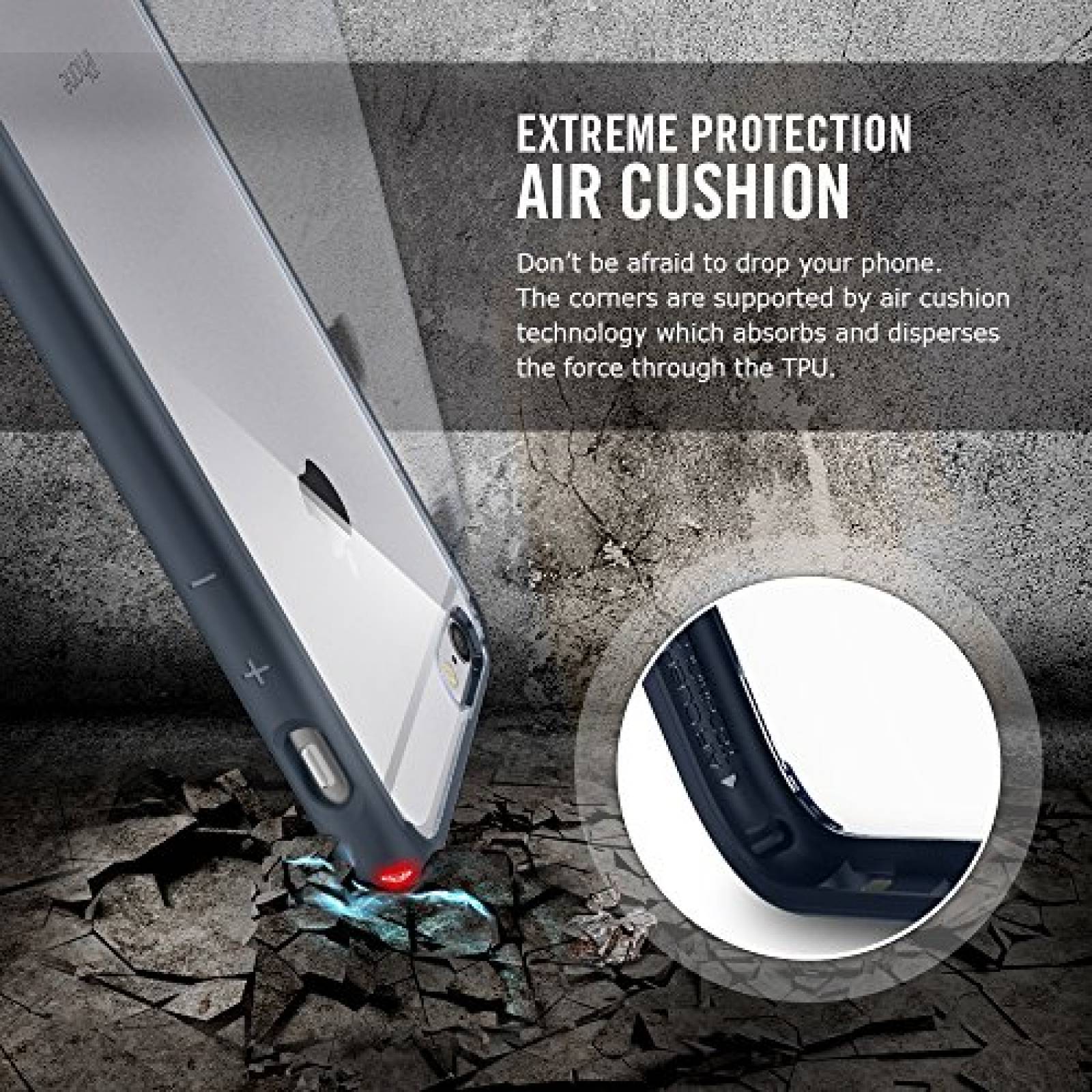 Funda iPhone 6 Funda, Spigen Ultra Hybrid - Colchón de a 4) - Black