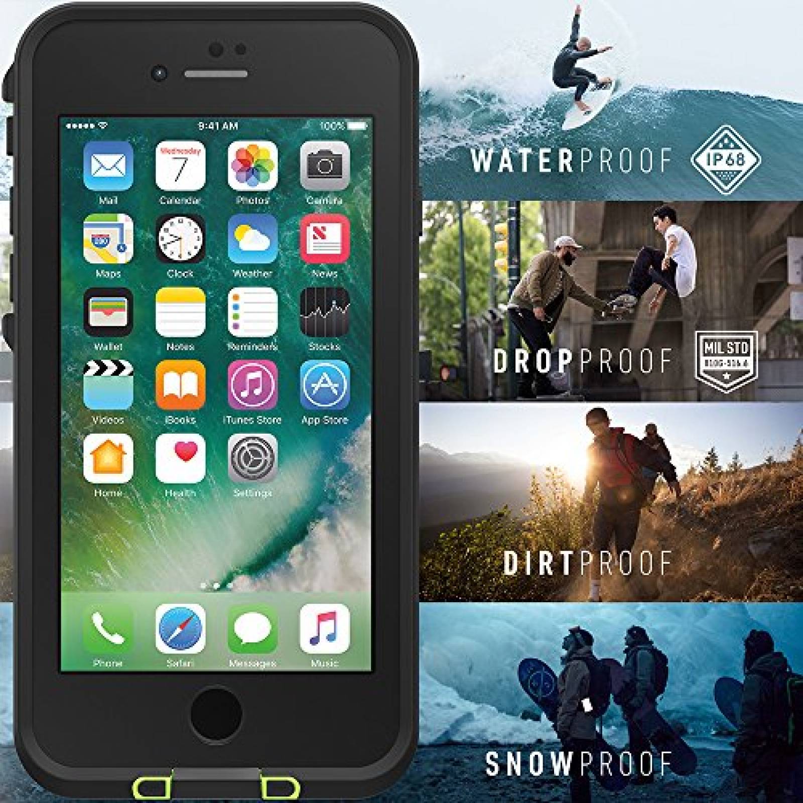 Funda Lifeproof FRE SERIES Protector a prueba de agua pa gro/verde)