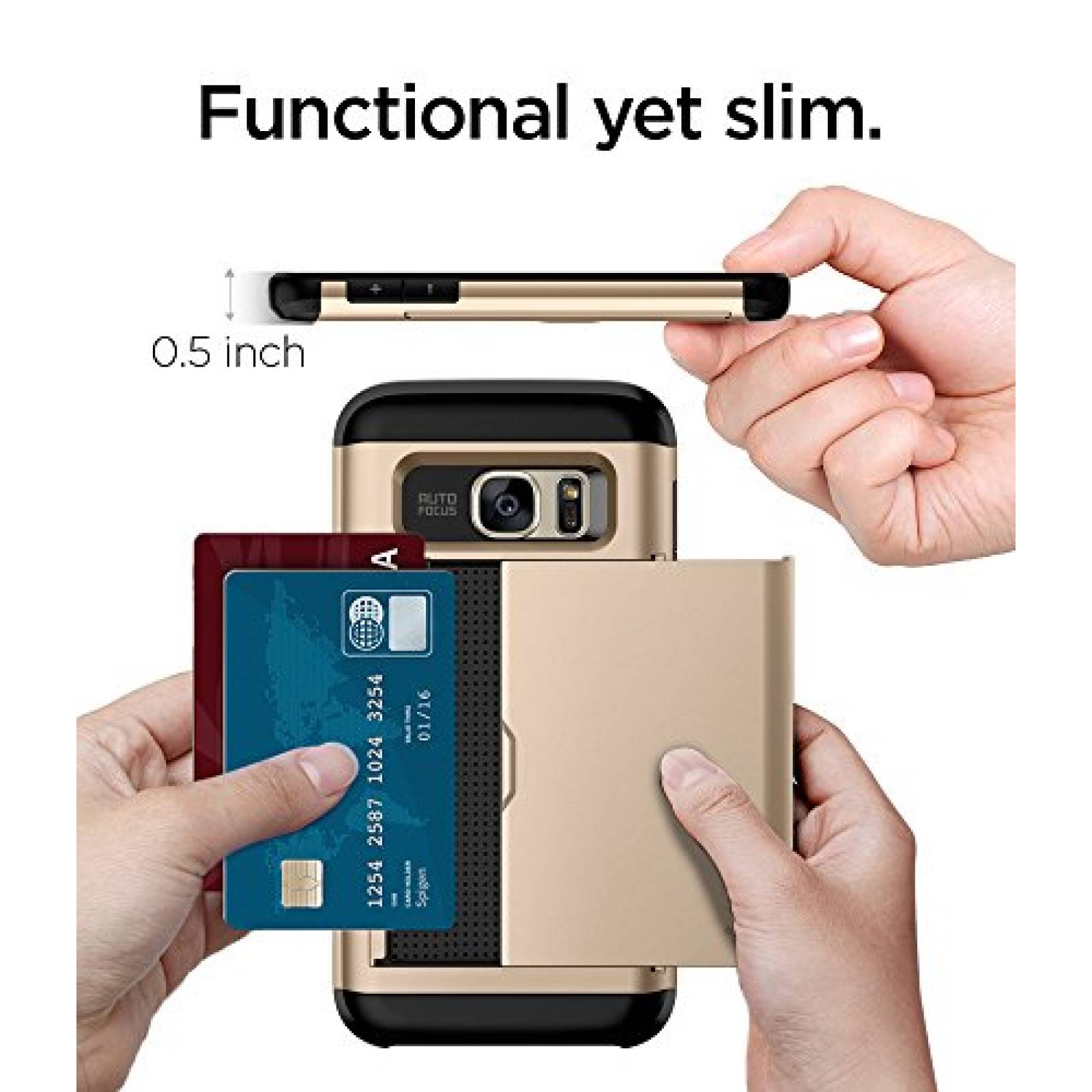 Funda Spigen Funda para Galaxy S7, Slim Armor CS, con La do Champán