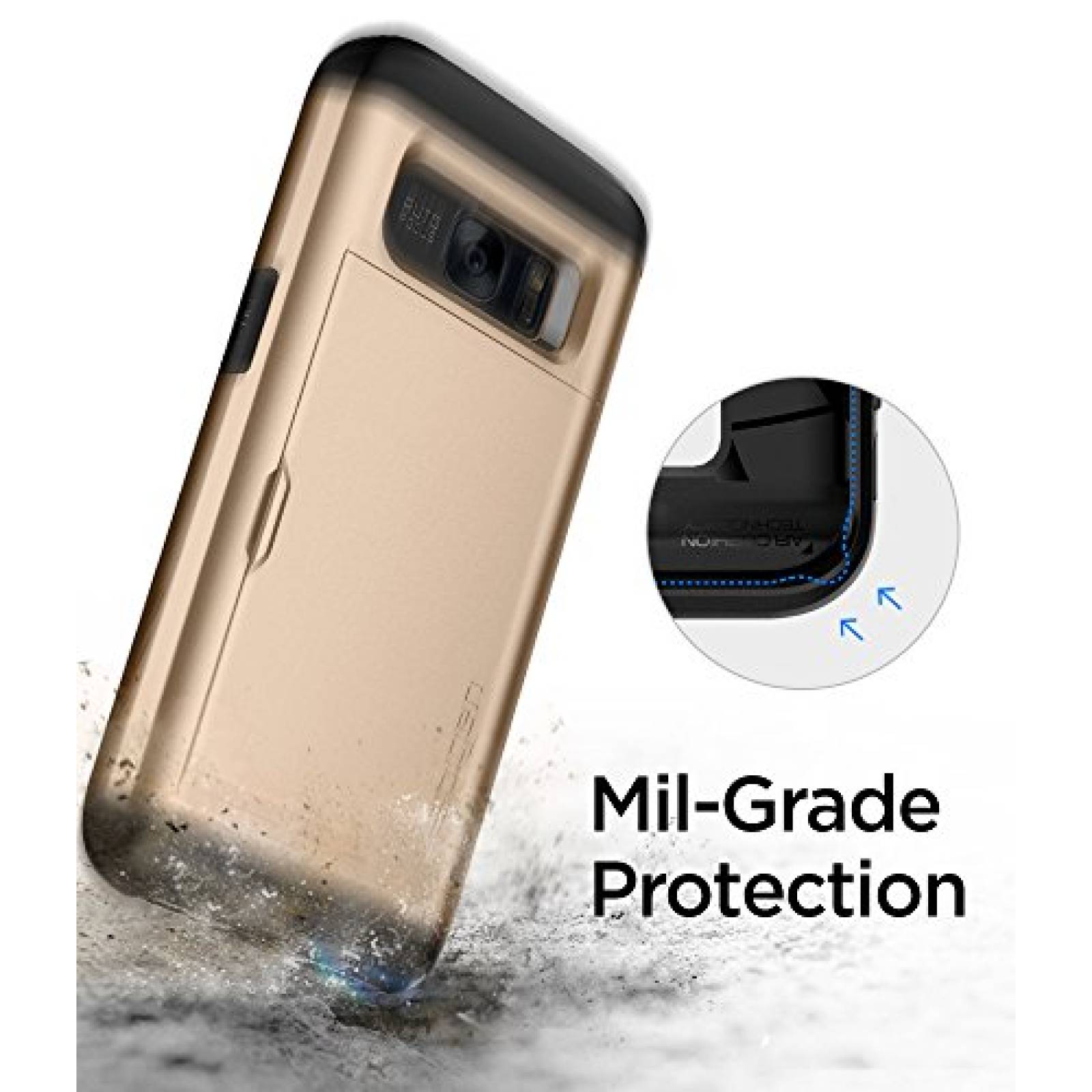 Funda Spigen Funda para Galaxy S7, Slim Armor CS, con La do Champán