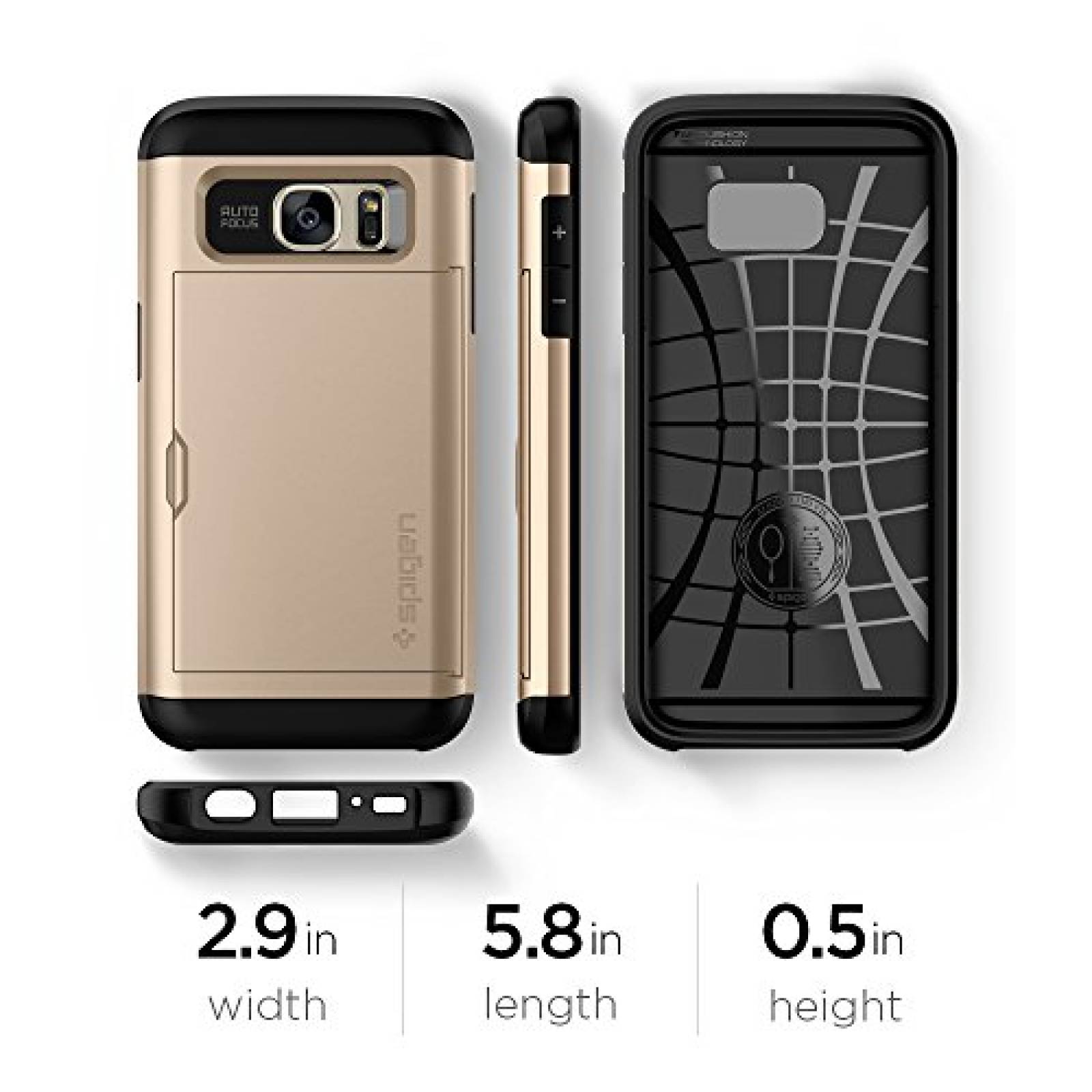 Funda Spigen Funda para Galaxy S7, Slim Armor CS, con La do Champán