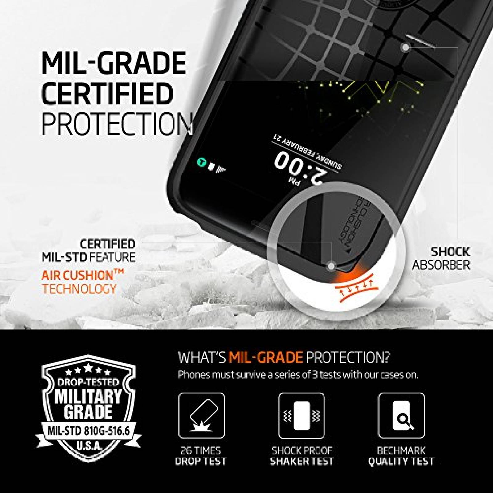 Funda Spigen Slim Armor LG G5 Caso con tecnología Air Cu hampán Oro