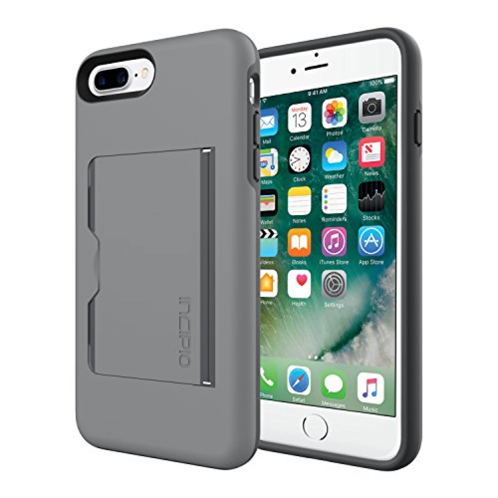 Funda Incipio iPhone 7 Plus Case, Stowaway [Kickstand][C y/Charcoal