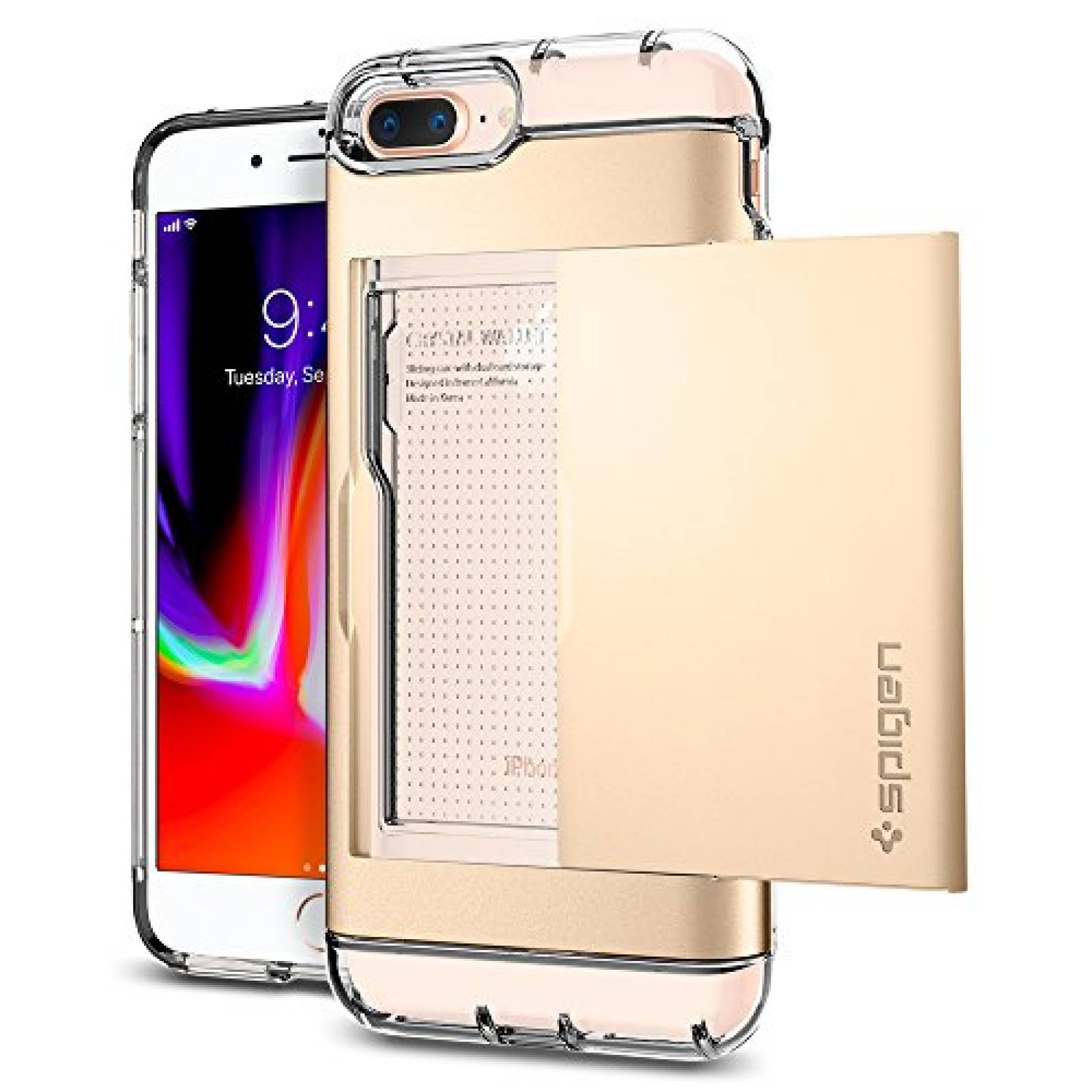 Funda Spigen Funda para iPhone 8 Plus, iPhone 7 Plus, Cr do Champán