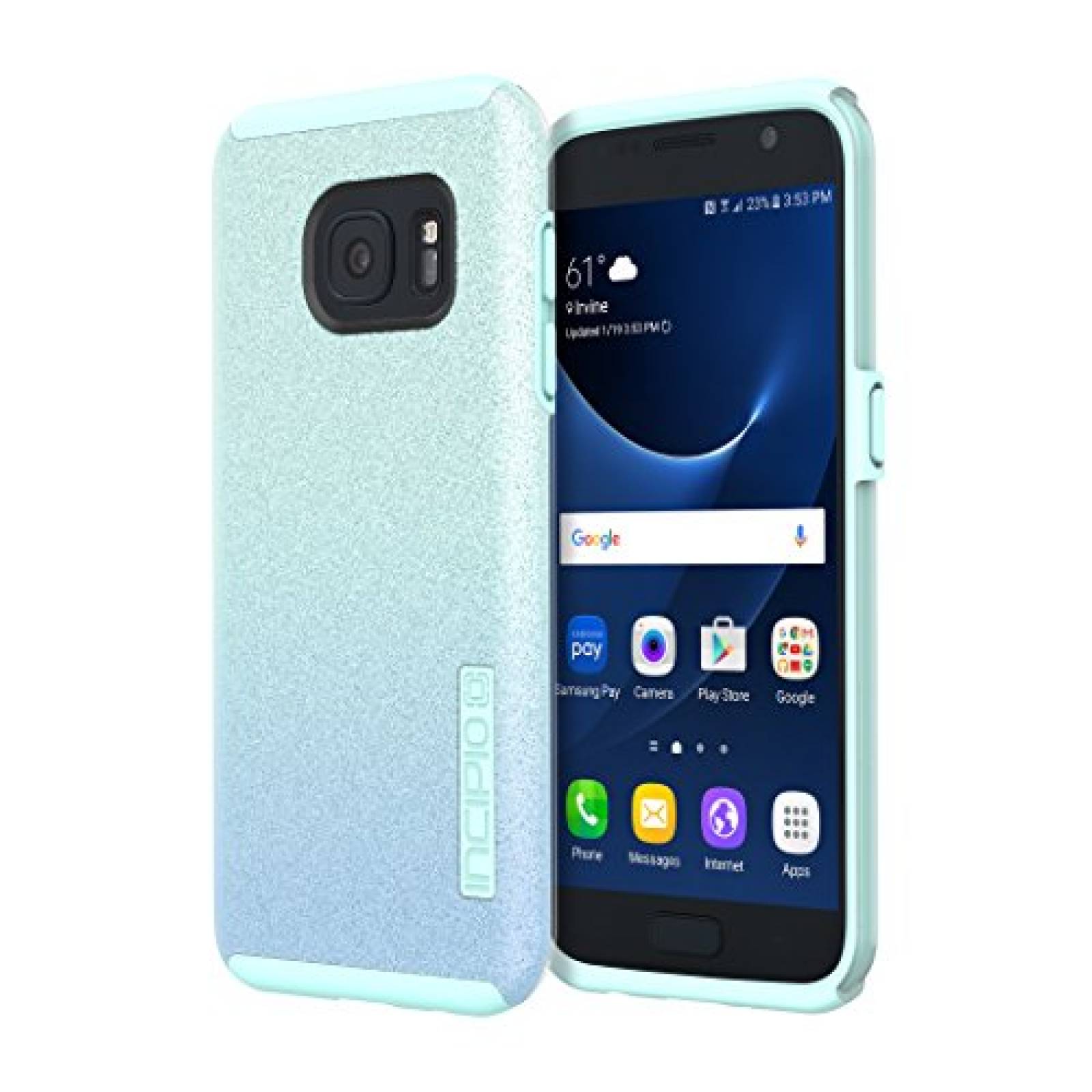 Funda Samsung Galaxy S7 case, Incipio DualPro Glitter, D  Turquoise