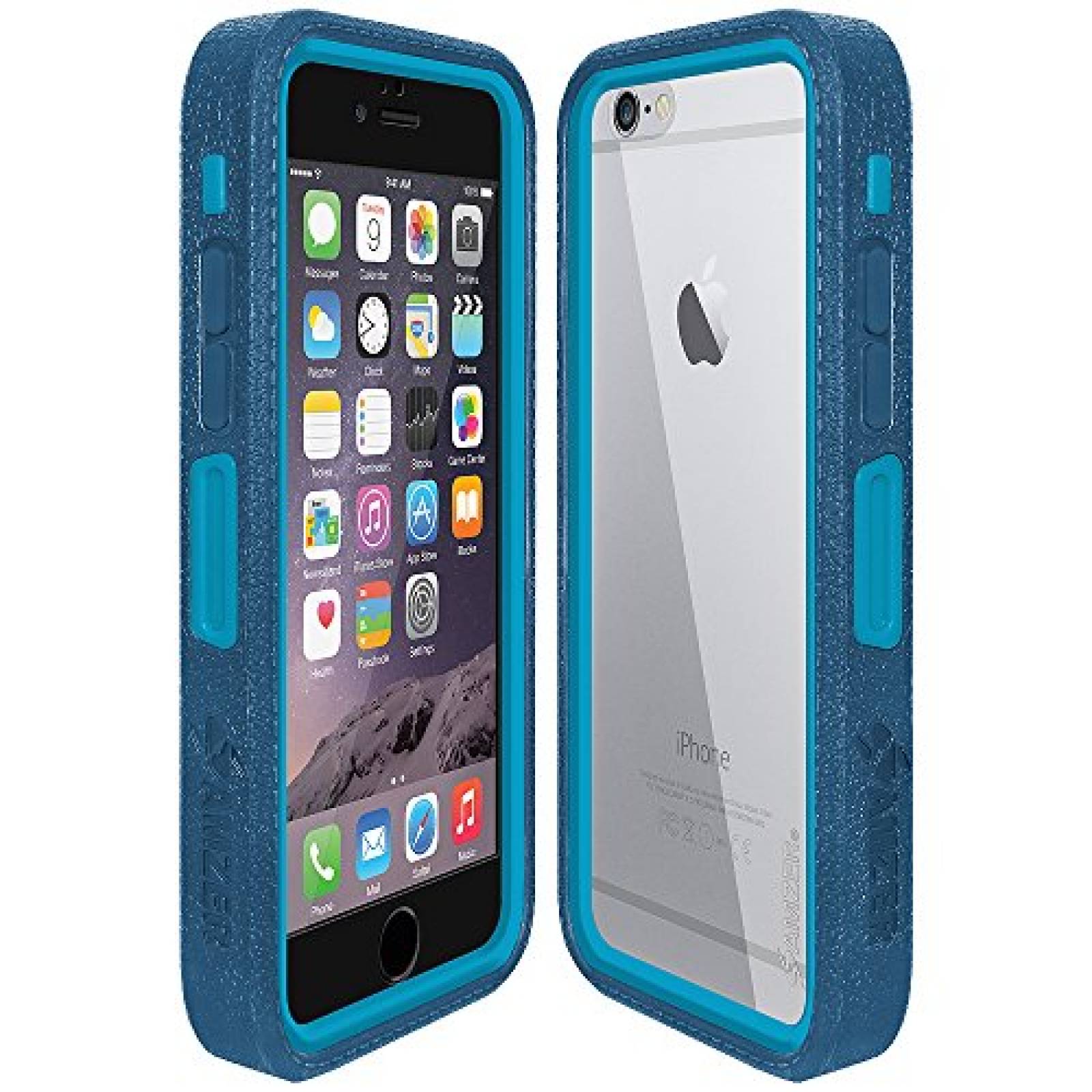 Funda Amzer CRUSTA Rugged Embedded Tempered Glass Case w 6S) - Blue