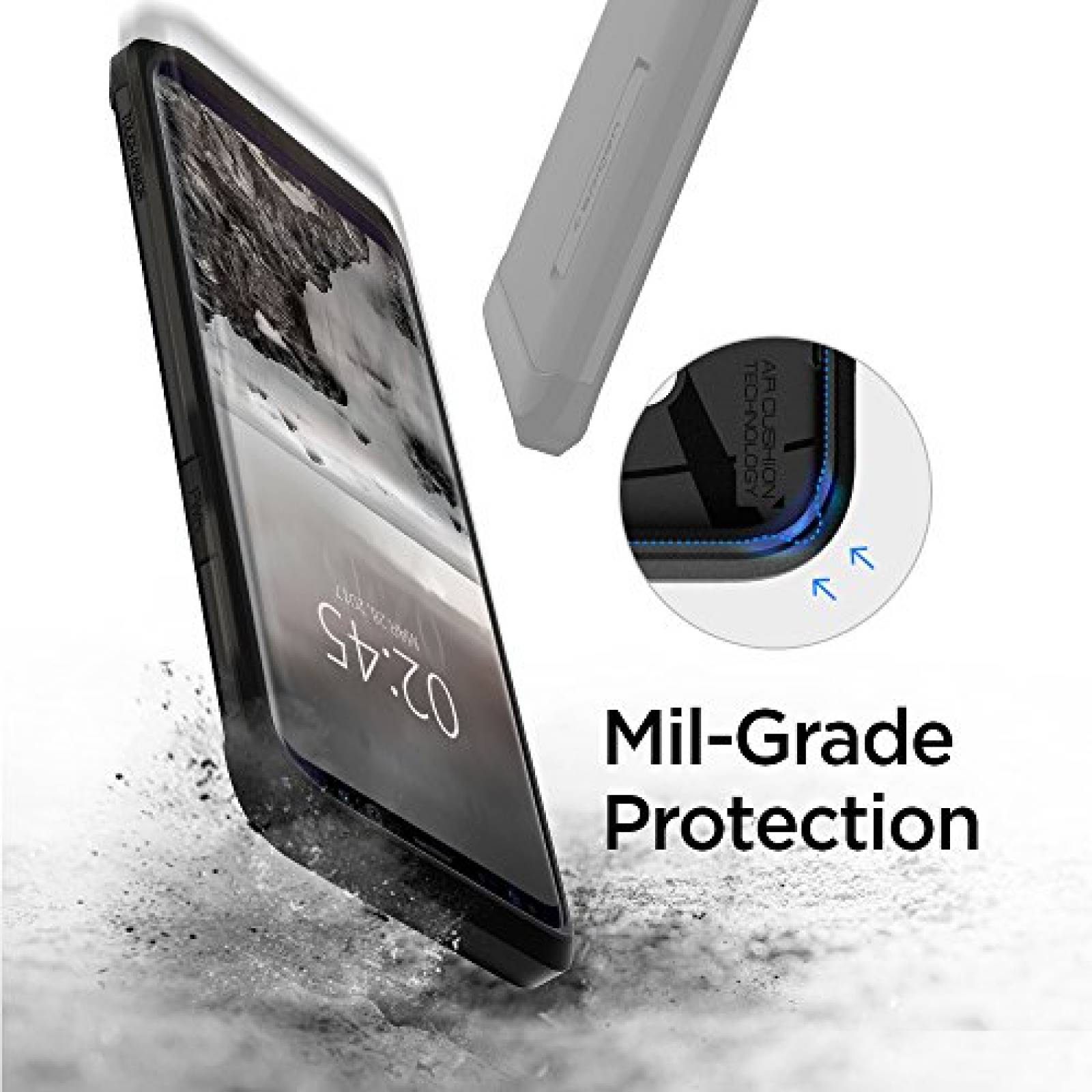 Funda Galaxy S8 Funda, Spigen Tough Armor - Protección e 7) - Black