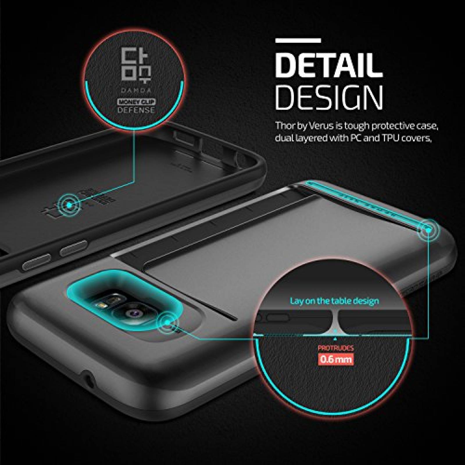 Funda Verus Galaxy S7 Case, VRS Design [Damda Clip][Stee Samsung S7