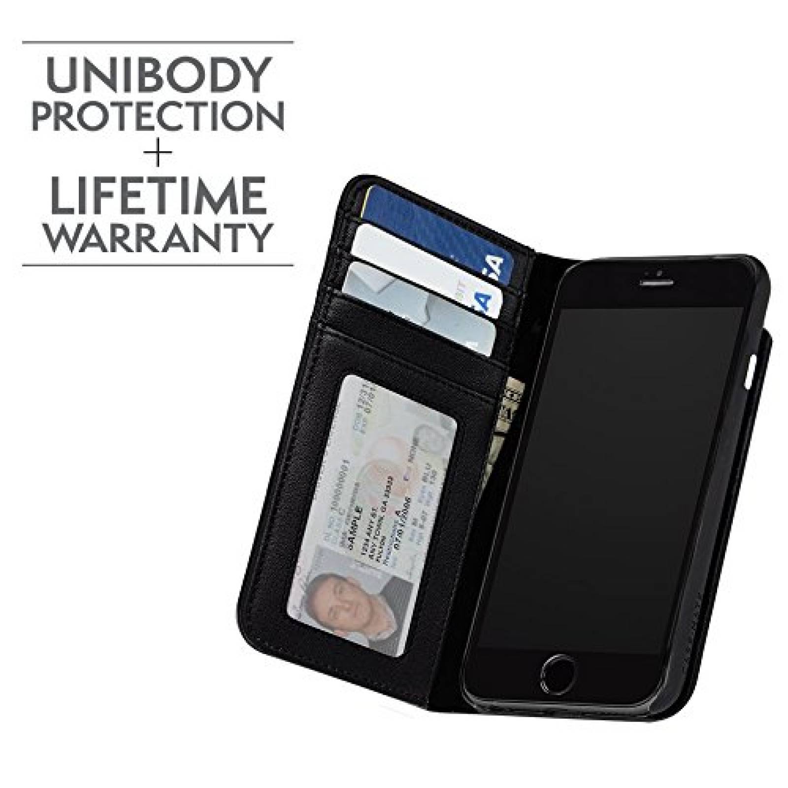 Funda Case-Mate iPhone 8 Case - WALLET FOLIO - Leather i 8 - Black