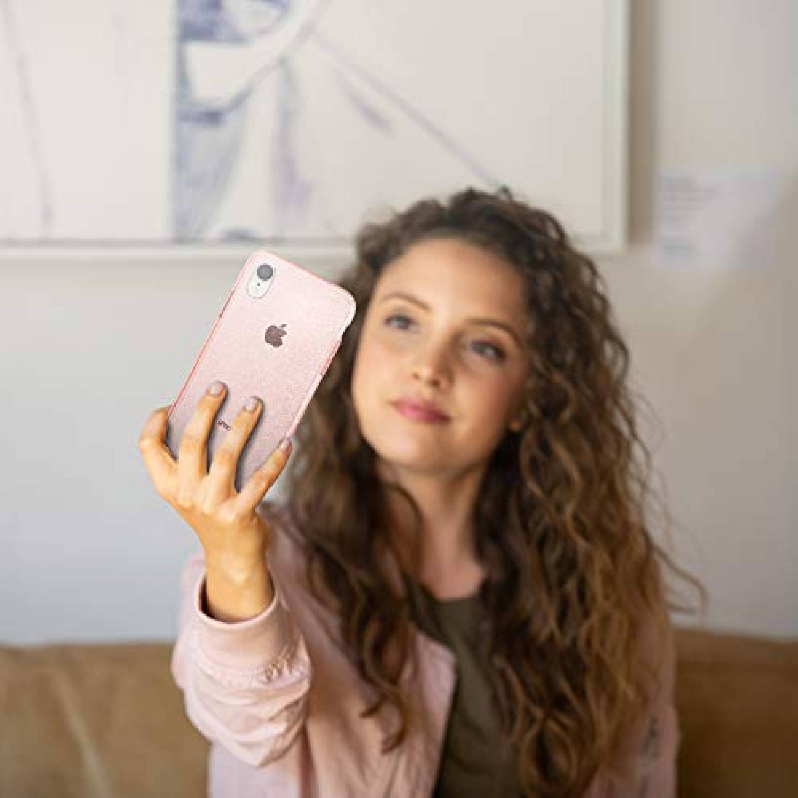 Funda Funda iPhone XR Funda Spigen Liquid Crystal - prot ose Quartz