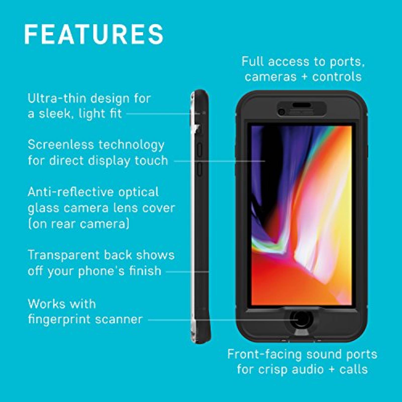 Funda LifeProof Serie NÜÜD -Protector Resistente al Agua nsparente)