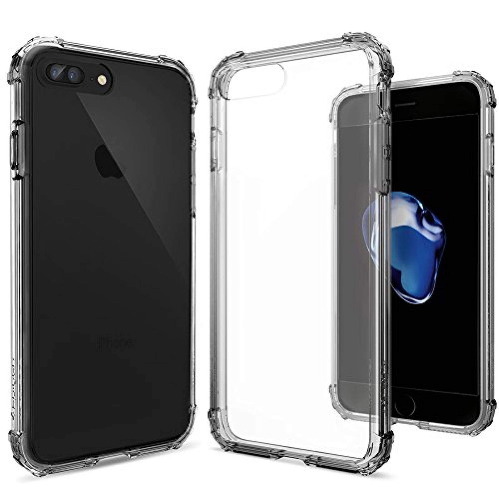 Funda Spigen Funda para iPhone 7 Plus, Crystal Shell, co ino Oscuro