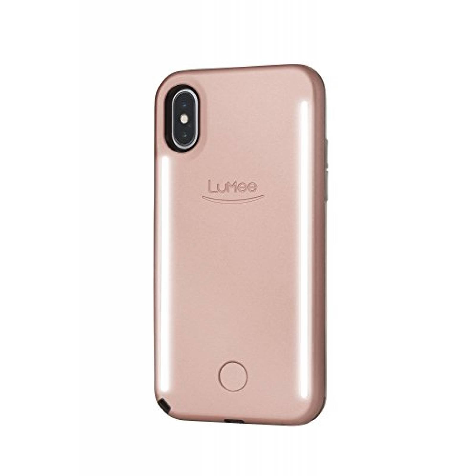 Funda LuMee Duo Selfie Phone Case, Rose | Front & Back L iPhone XS