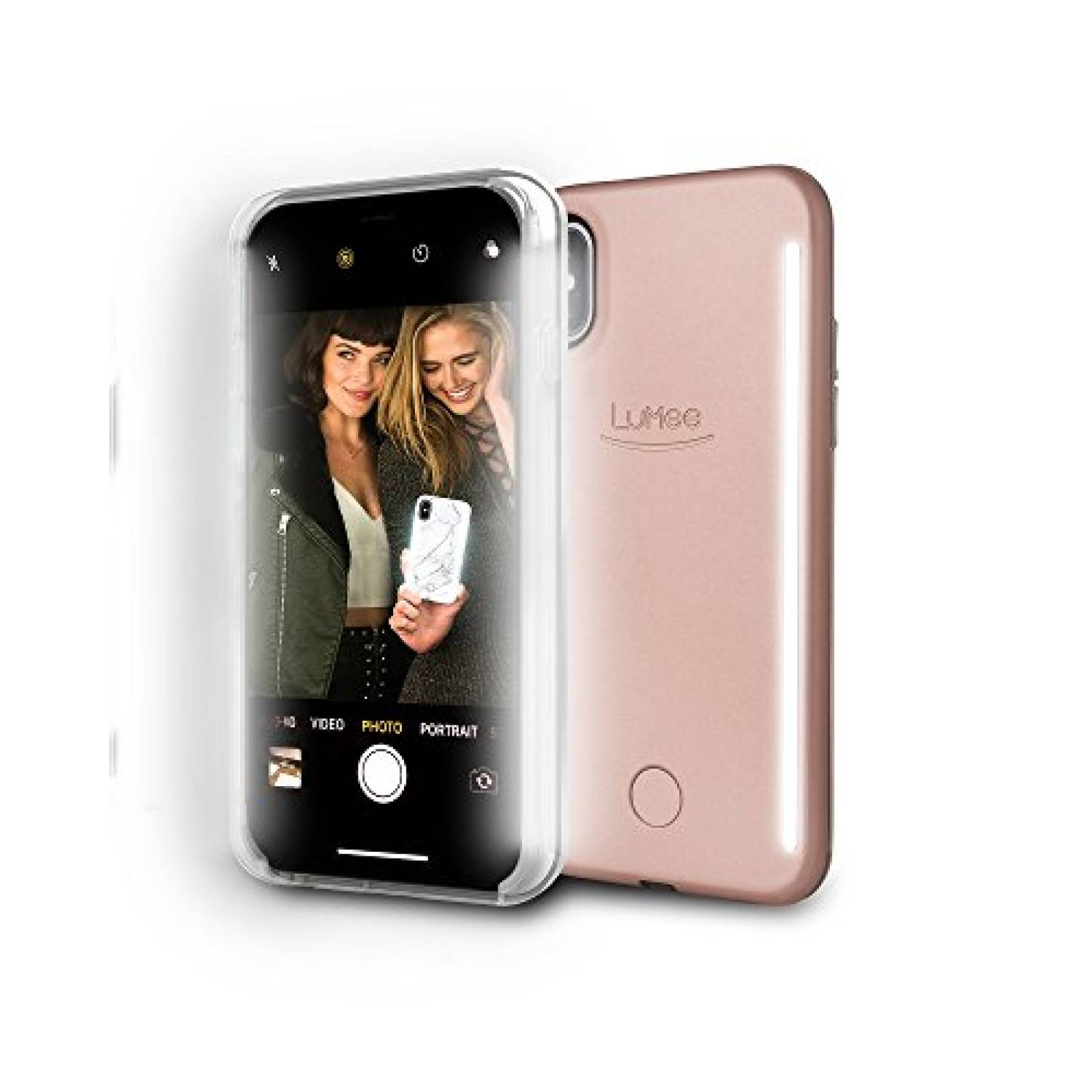 Funda LuMee Duo Selfie Phone Case, Rose | Front & Back L iPhone XS