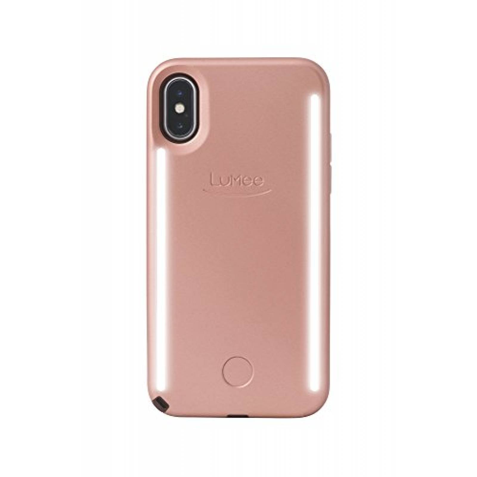 Funda LuMee Duo Selfie Phone Case, Rose | Front & Back L iPhone XS