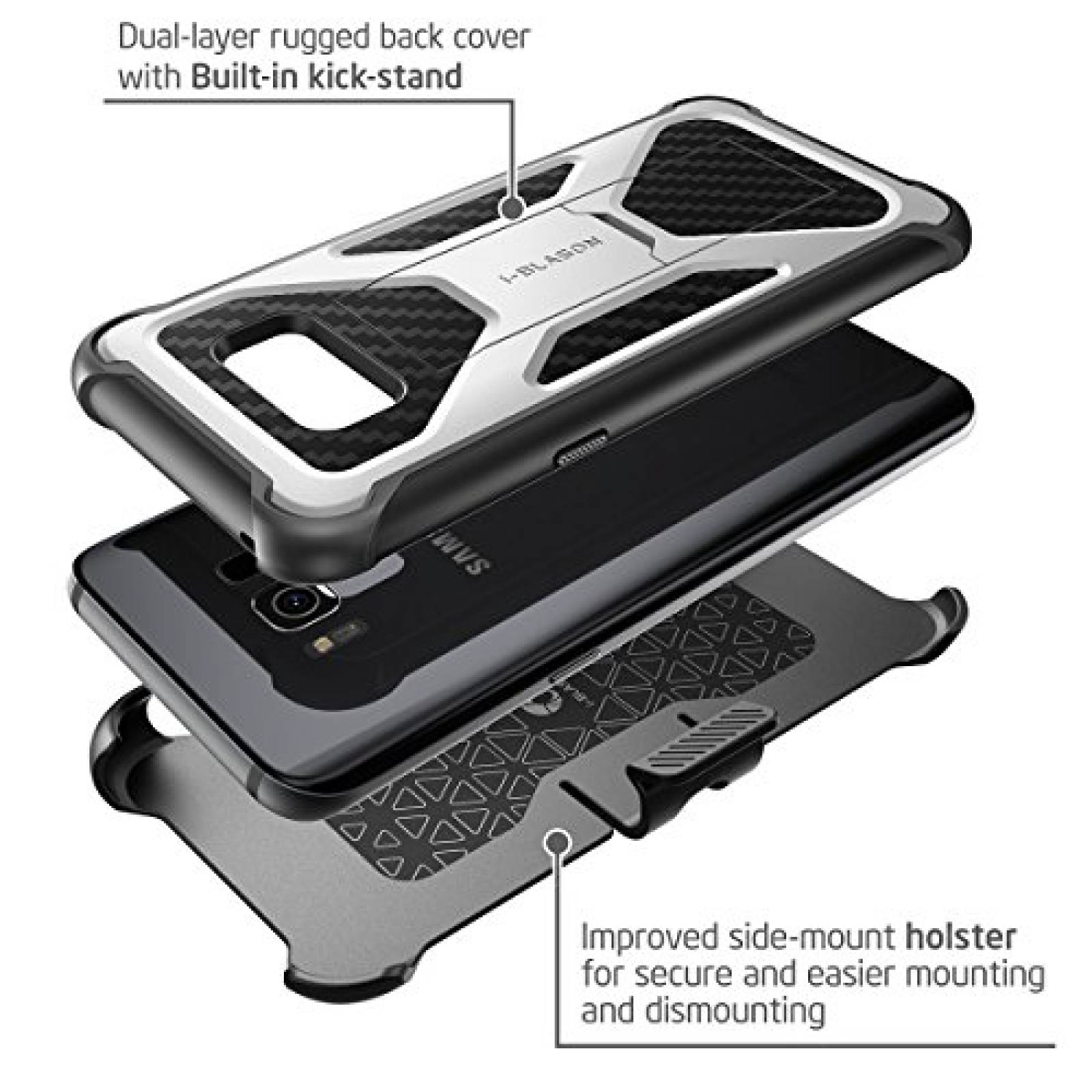 Funda i-Blason - Funda para Samsung Galaxy S8 2017, Muy ón, Blanco