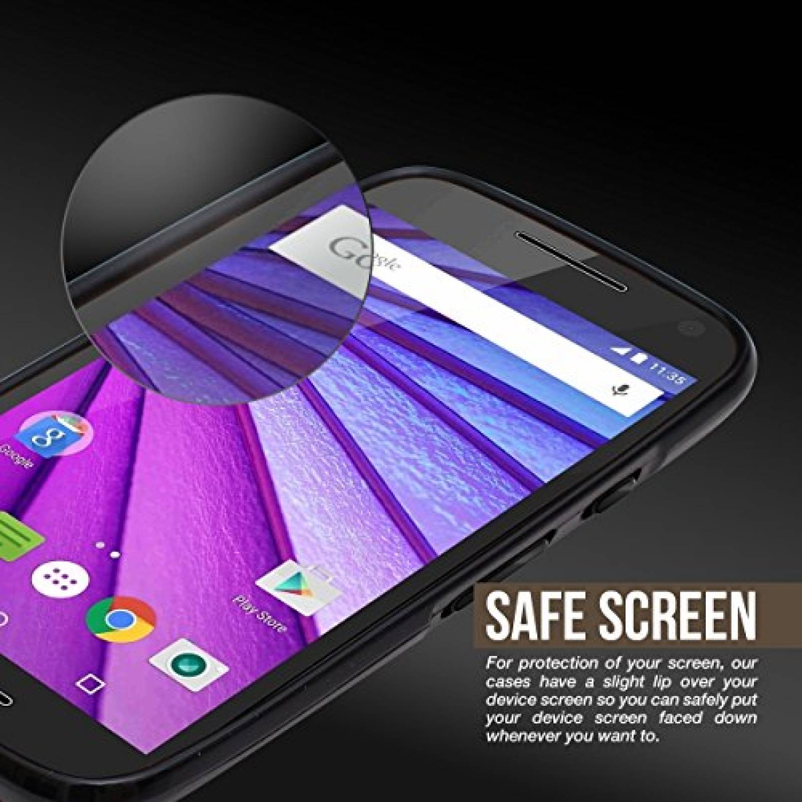 Funda Cruzerlite MG3-Circuit-Black Moto G 3rd Gen Caso,  015, Negro