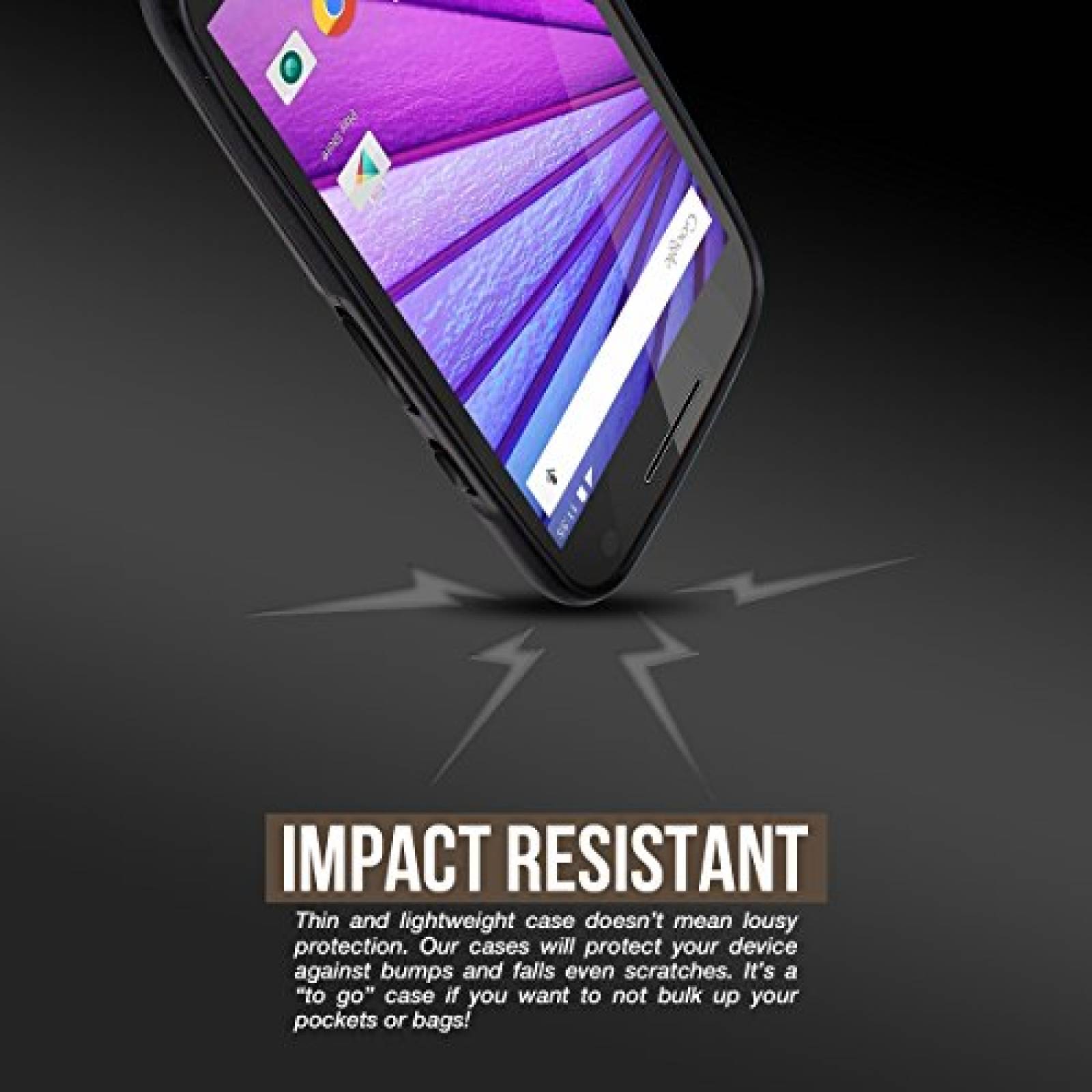 Funda Cruzerlite MG3-Circuit-Black Moto G 3rd Gen Caso,  015, Negro