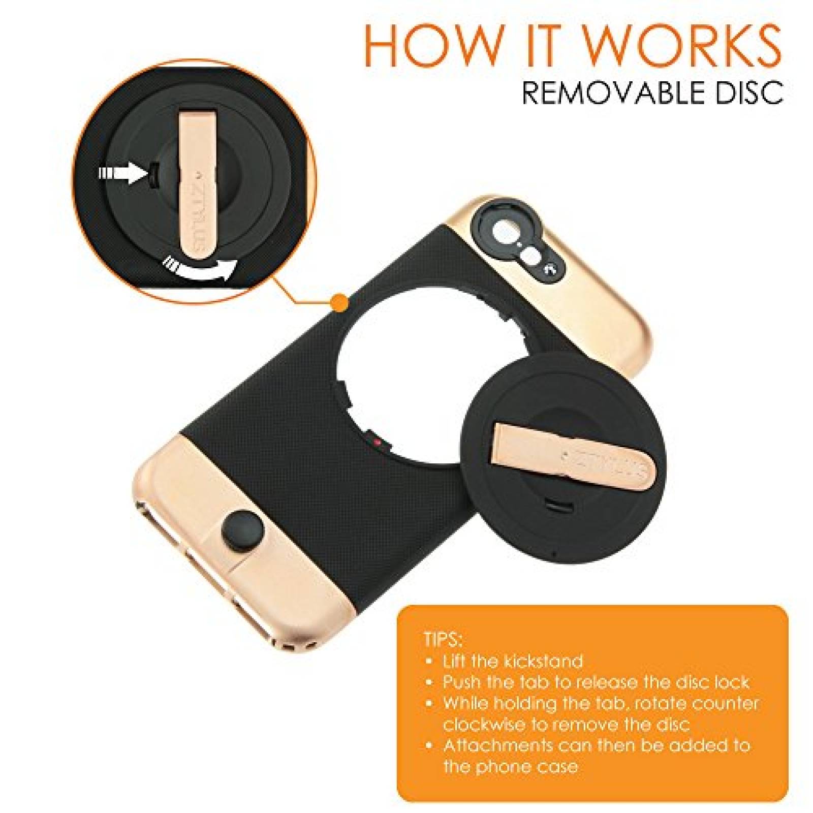 Funda Ztylus iPhone 6 Metal Series Camera Kit w/ 4-in-1  (Rosegold)