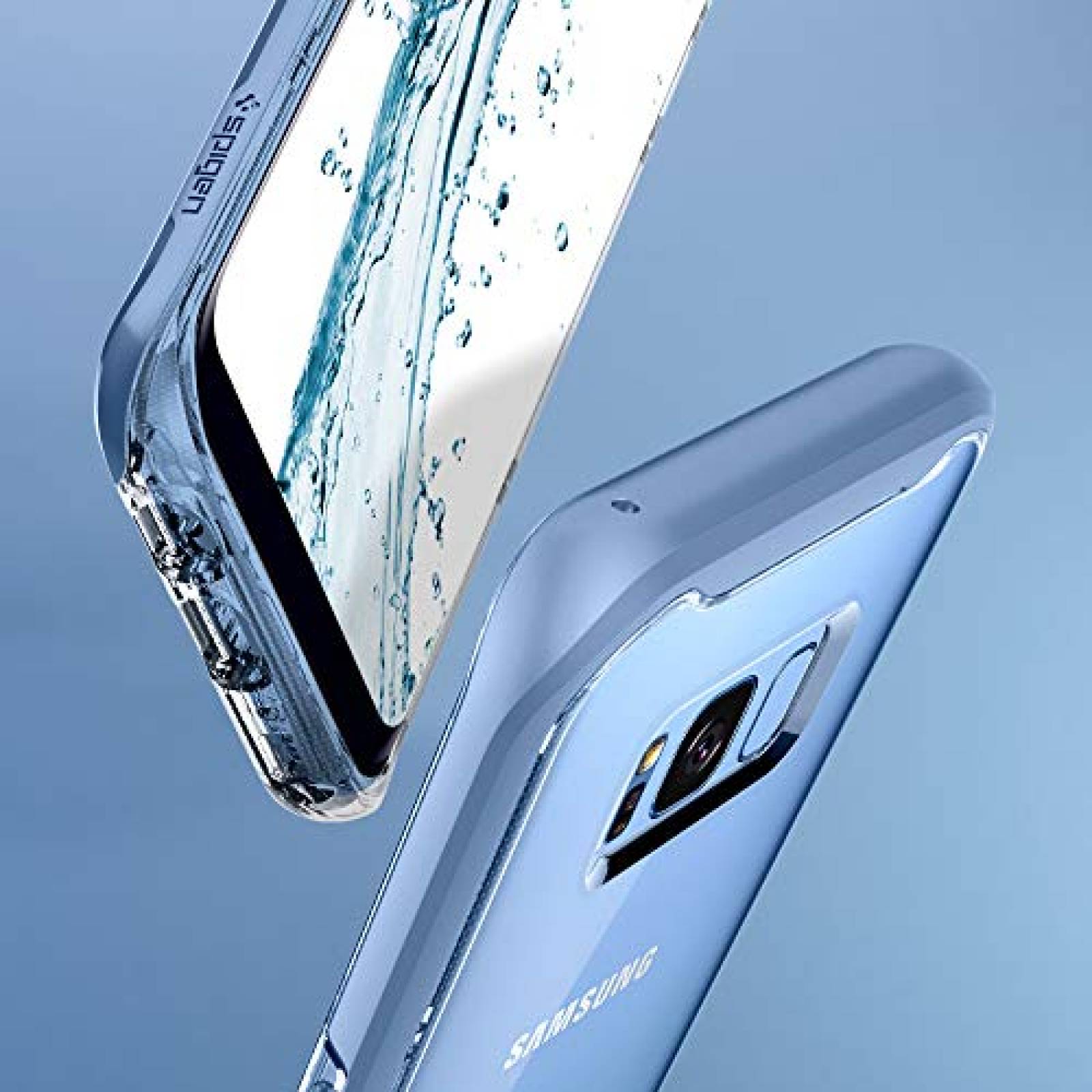 Funda Galaxy S8 Funda, Spigen Neo Hybrid Crystal - Flexi Coral Blue