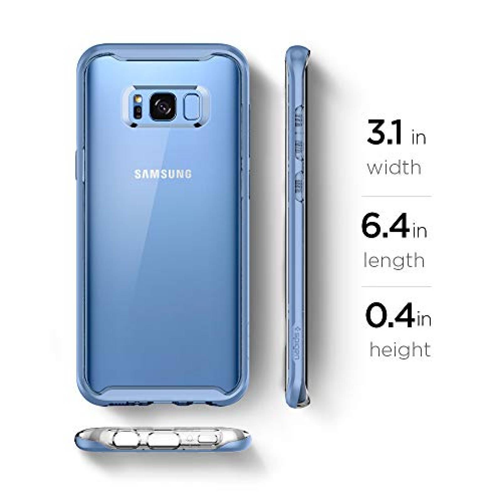 Funda Galaxy S8 Funda, Spigen Neo Hybrid Crystal - Flexi Coral Blue