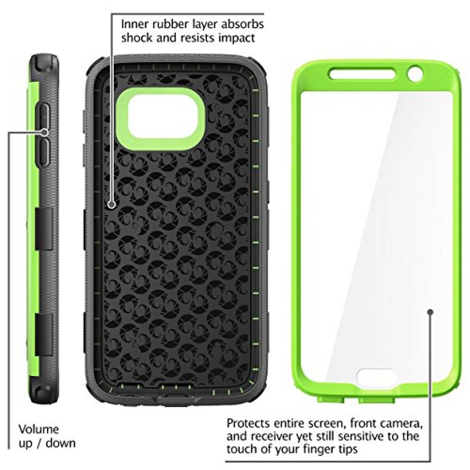 Funda i-Blason [ArmorBox Estuche para Galaxy S6, (Protec es), Verde