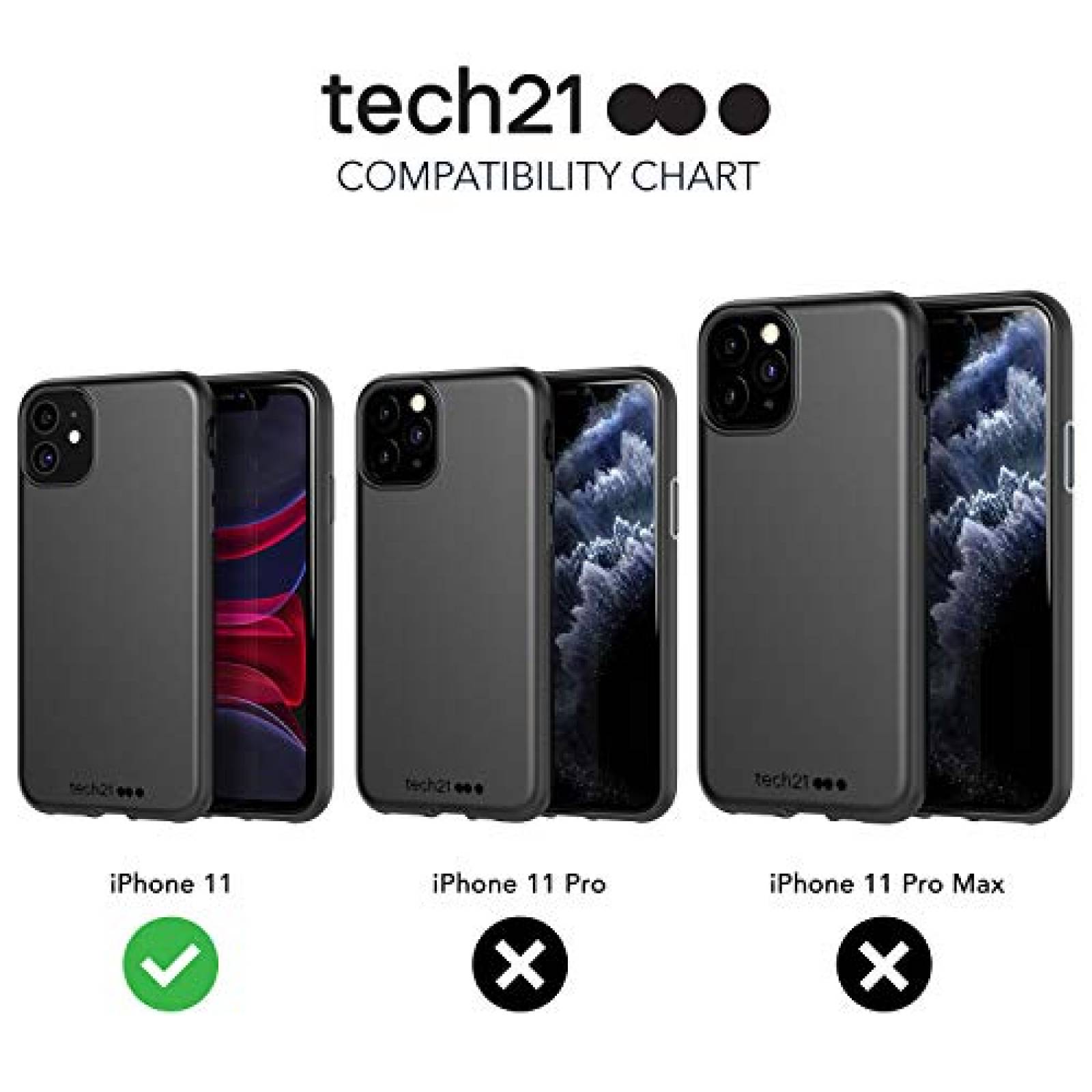 Funda tech21 Studio Colour - Carcasa para iPhone 11, dis olor Negro