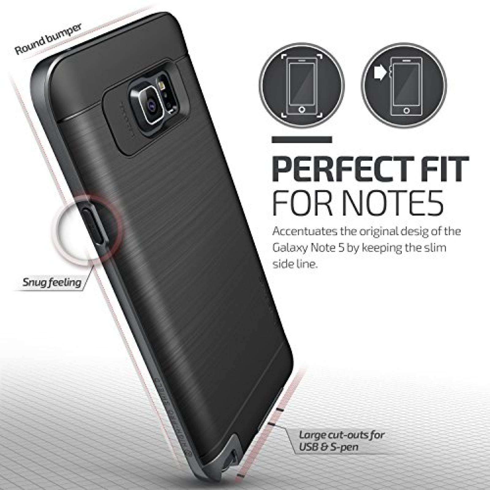 Funda Verus Vbond Estuche para Galaxy Note 5 (con Parach te 5 N920)