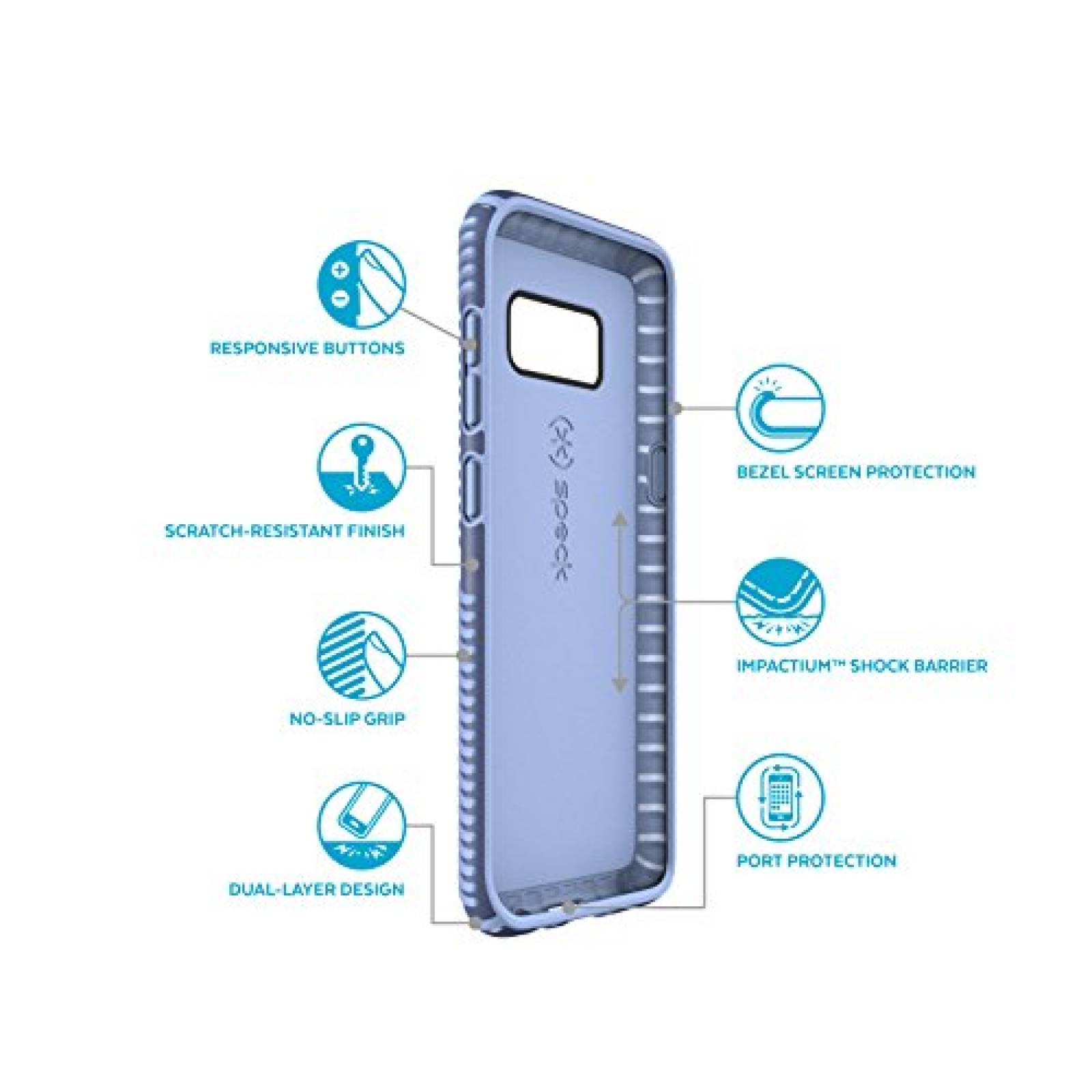 Funda Speck Products Presidio Grip Cell teléfono Celular ight Blue)