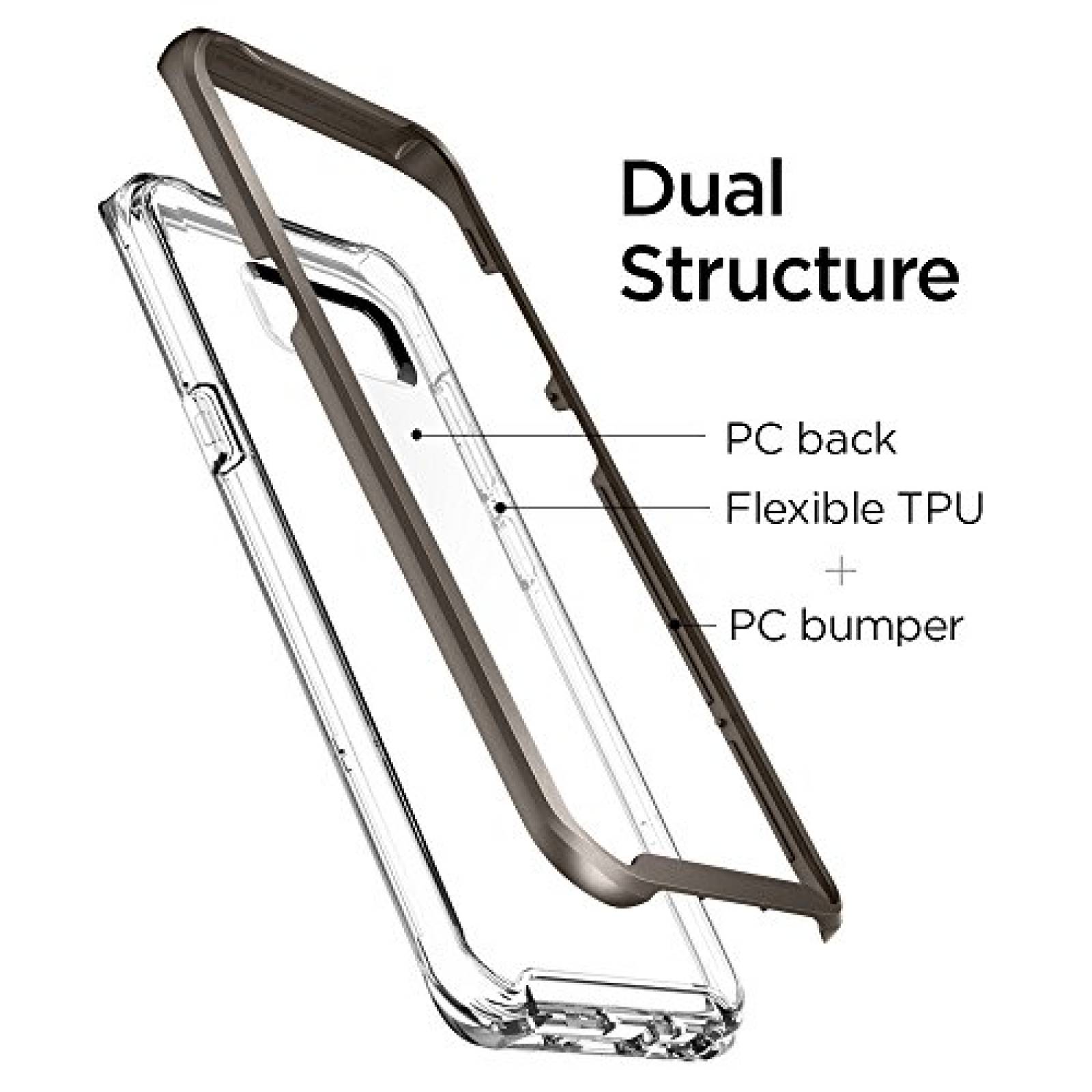 Funda Spigen Neo Hybrid Crystal Funda Galaxy S8 Plus Tra   Gunmetal