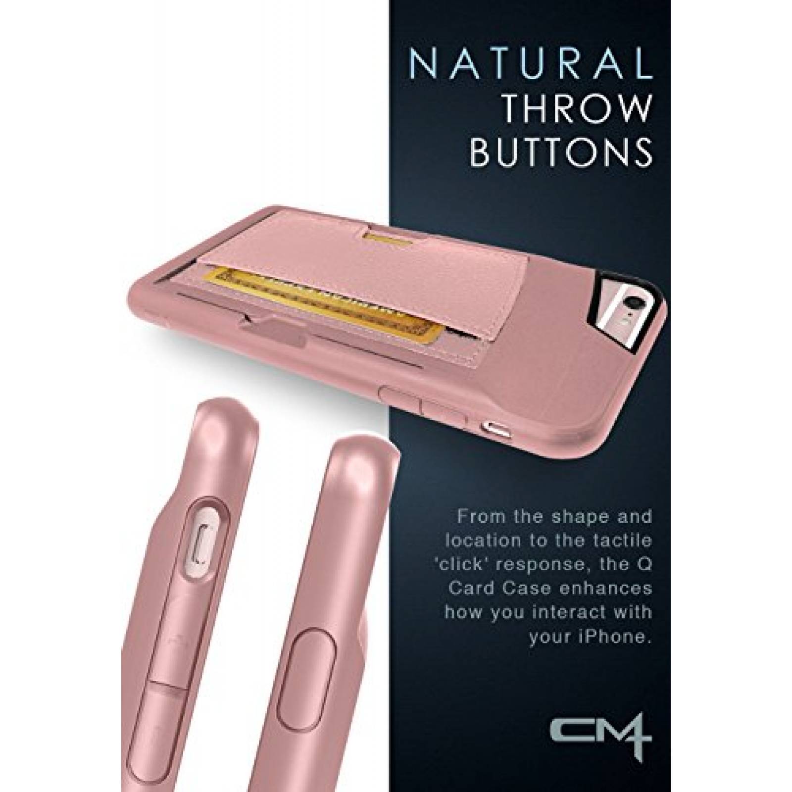 Funda CM4 iPhone 6 Plus/6s Plus Wallet Case - Q Card Cas Gold/Pink)