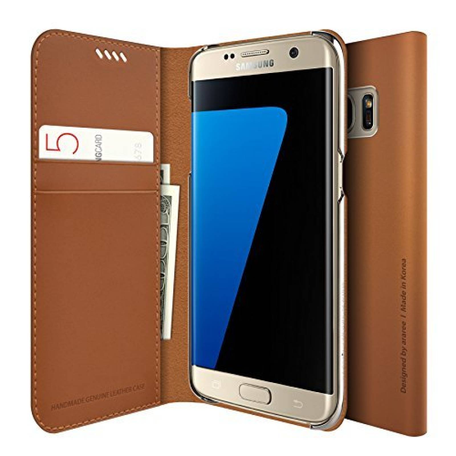 Funda ARAREE Galaxy S7 Edge Wallet Case [Slim Diary] Pre 6) - Brown