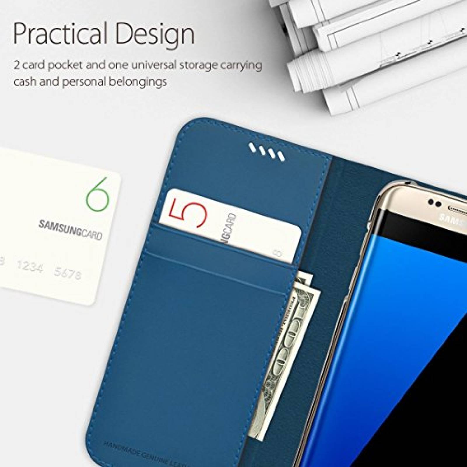 Funda ARAREE Galaxy S7 Edge Wallet Case [Slim Diary] Pre 6) - Brown