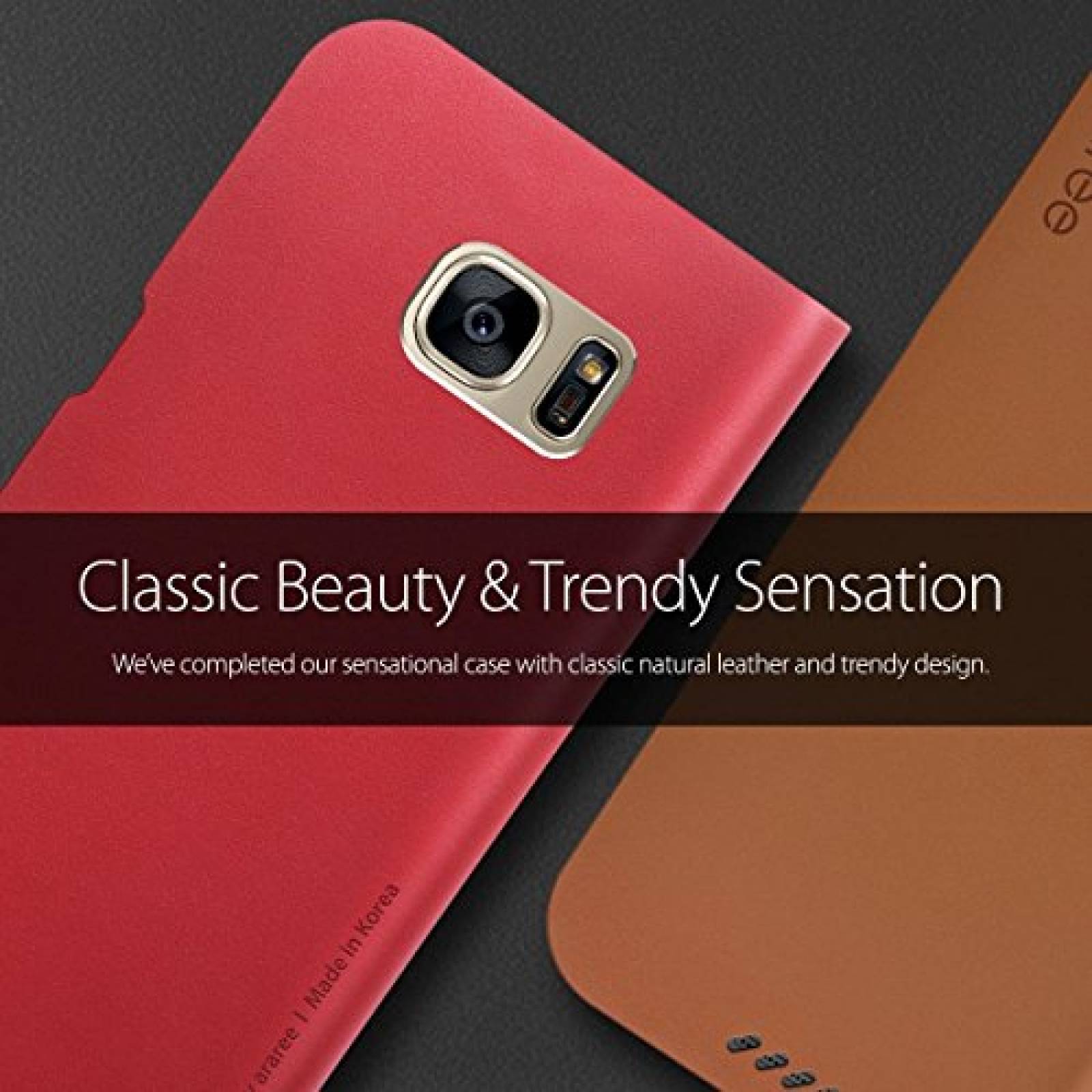 Funda ARAREE Galaxy S7 Edge Wallet Case [Slim Diary] Pre 6) - Brown