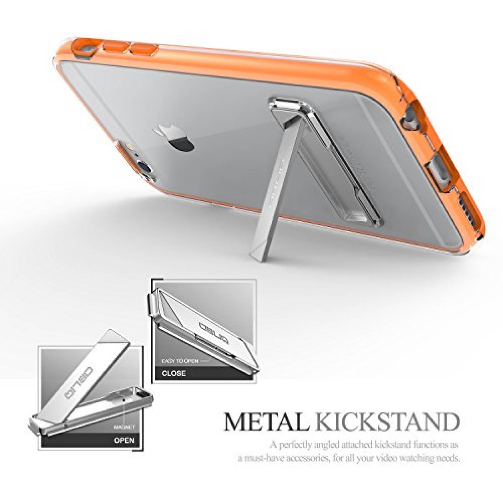 Funda Obliq Estuche para iPhone 6S con Soporte de Metal, ansparente