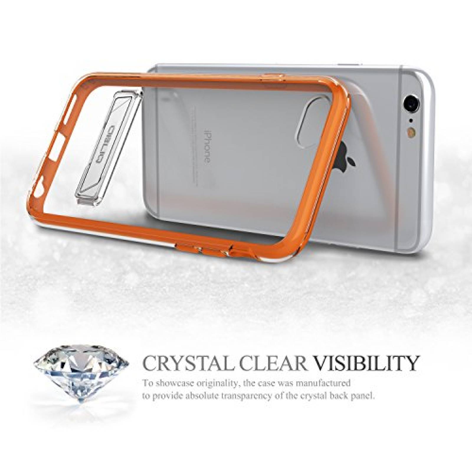 Funda Obliq Estuche para iPhone 6S con Soporte de Metal, ansparente