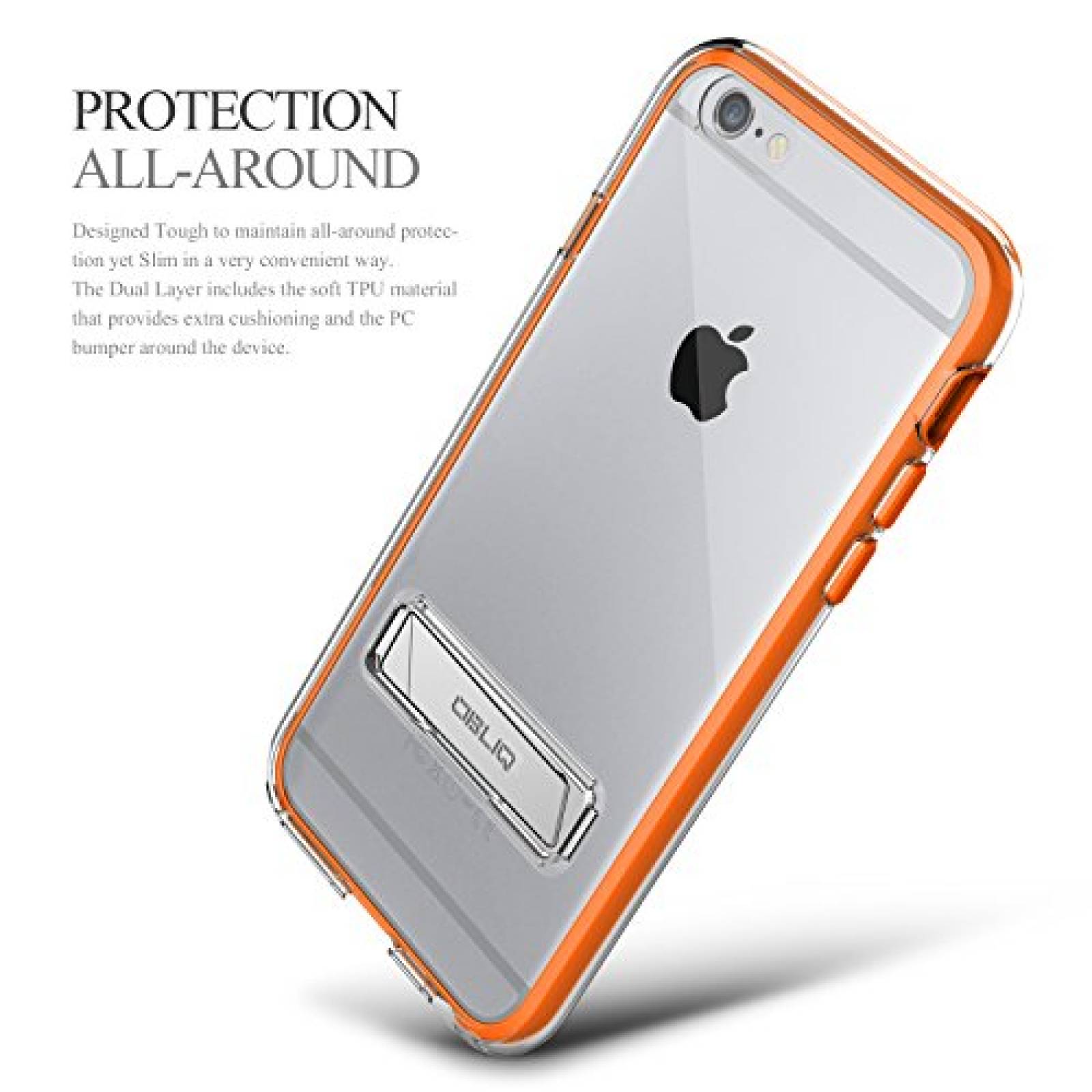 Funda Obliq Estuche para iPhone 6S con Soporte de Metal, ansparente