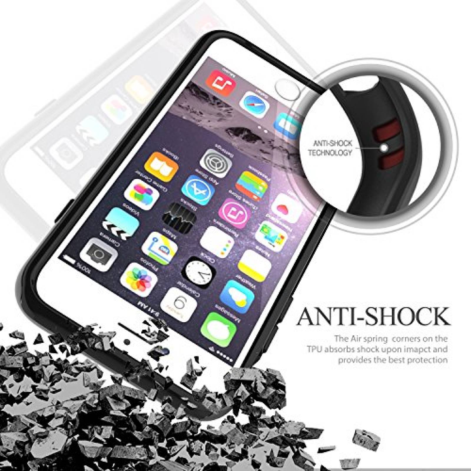 Funda Obliq Estuche para iPhone 6S con Soporte de Metal, ansparente