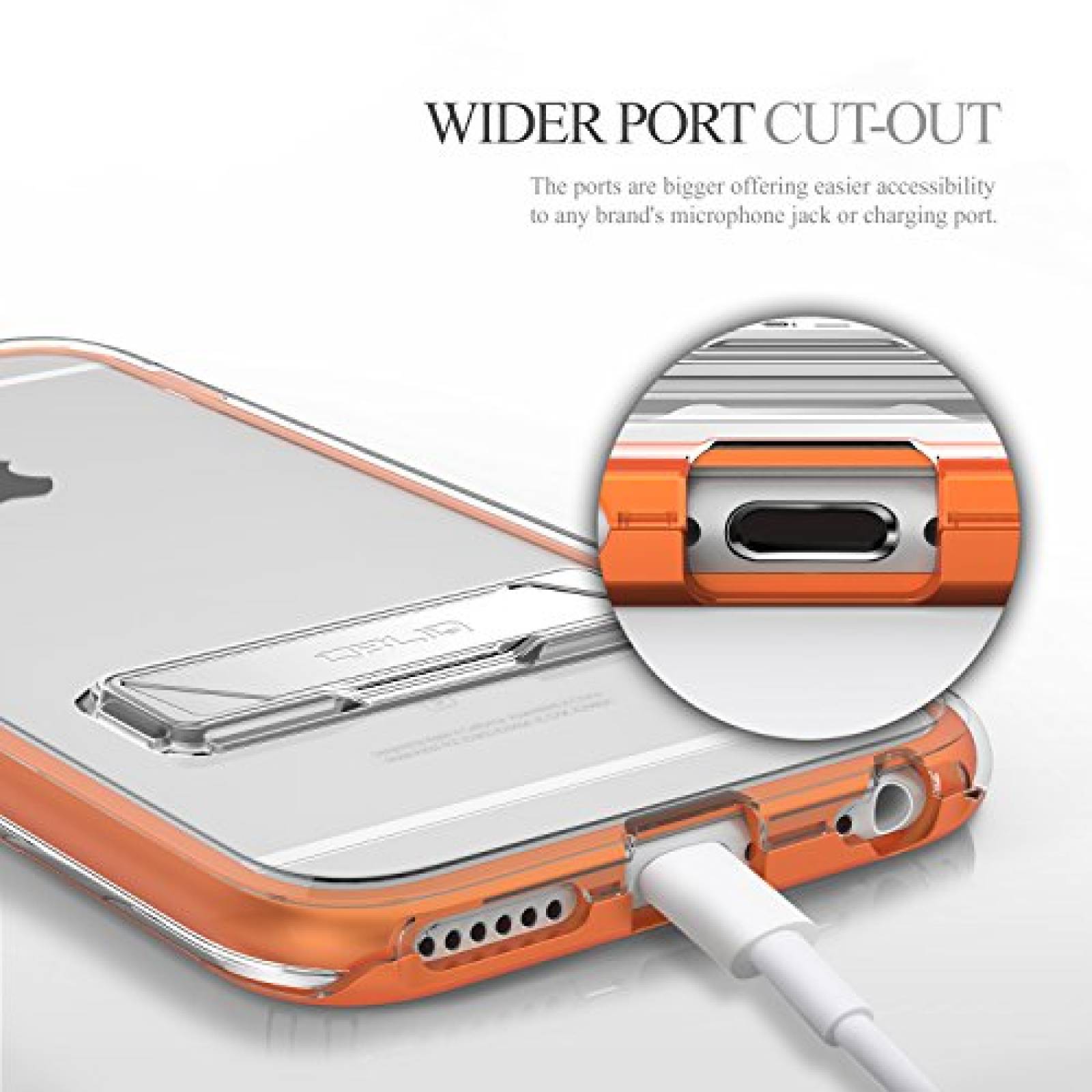 Funda Obliq Estuche para iPhone 6S con Soporte de Metal, ansparente