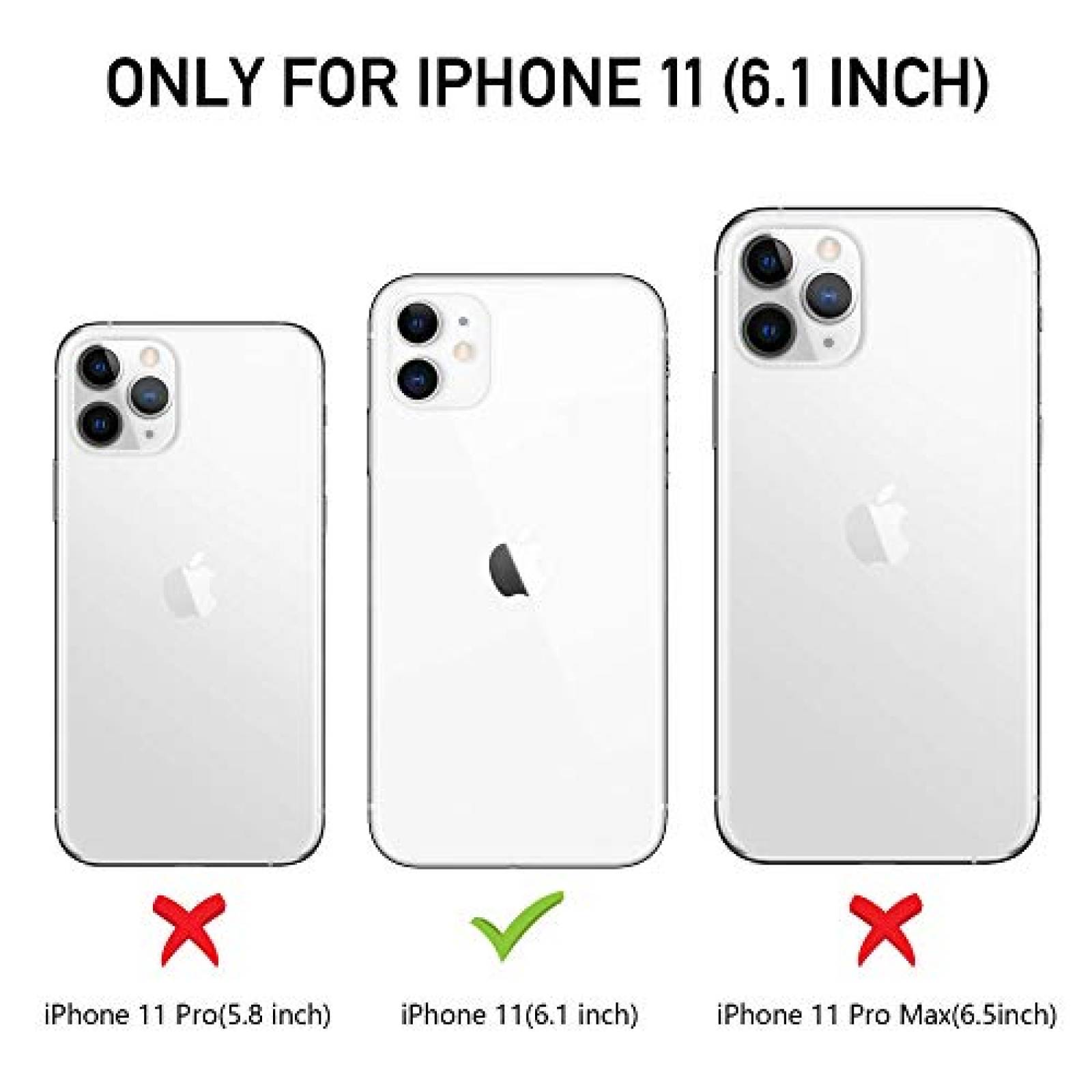 Funda OUNNE iPhone 11 Case,Full-Body Rugged Clear Case w lear+Black