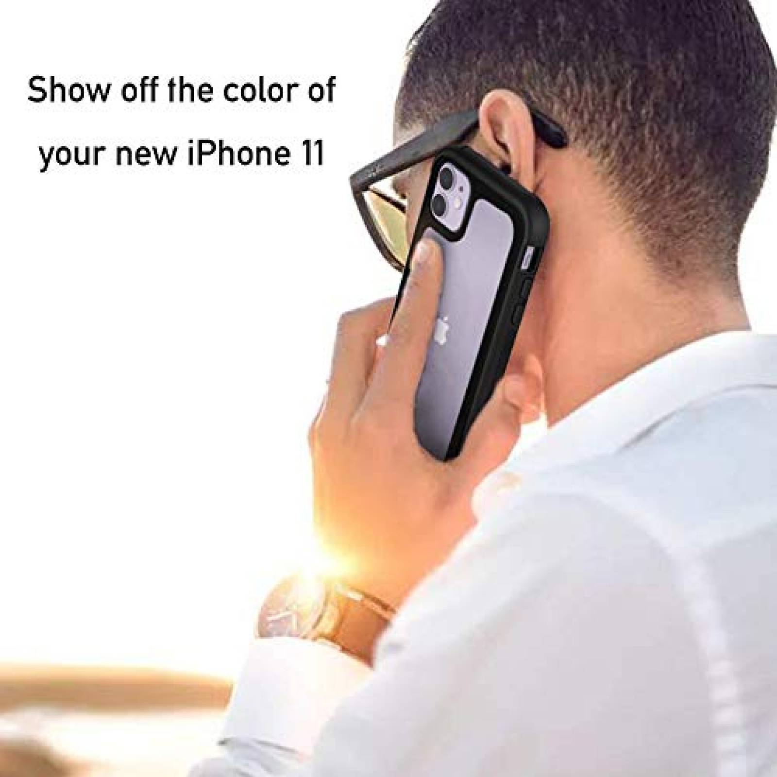 Funda OUNNE iPhone 11 Case,Full-Body Rugged Clear Case w lear+Black