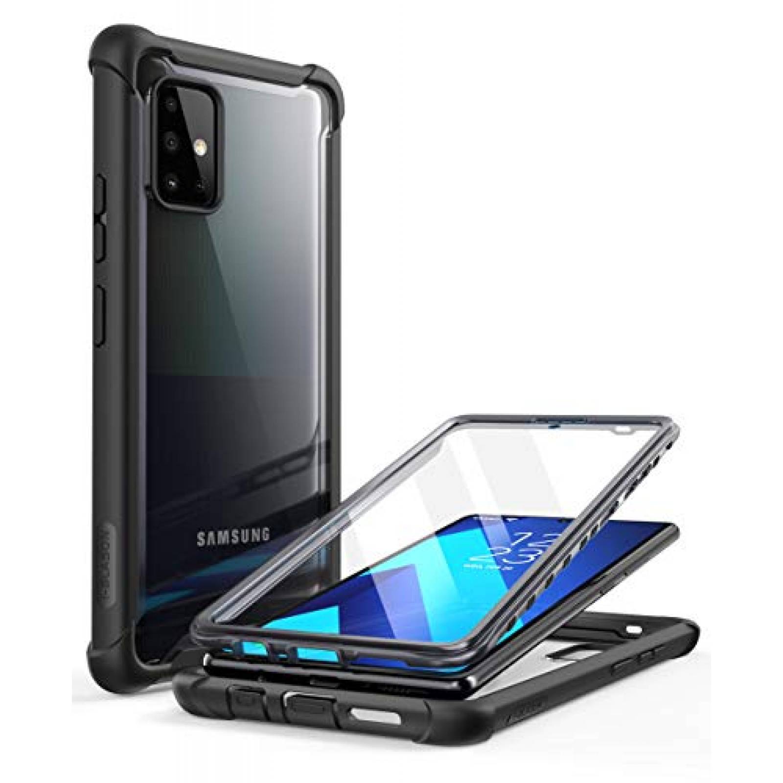 Funda i-Blason Funda para Samsung Galaxy A71 5G [Ares] F 5G (Negro)
