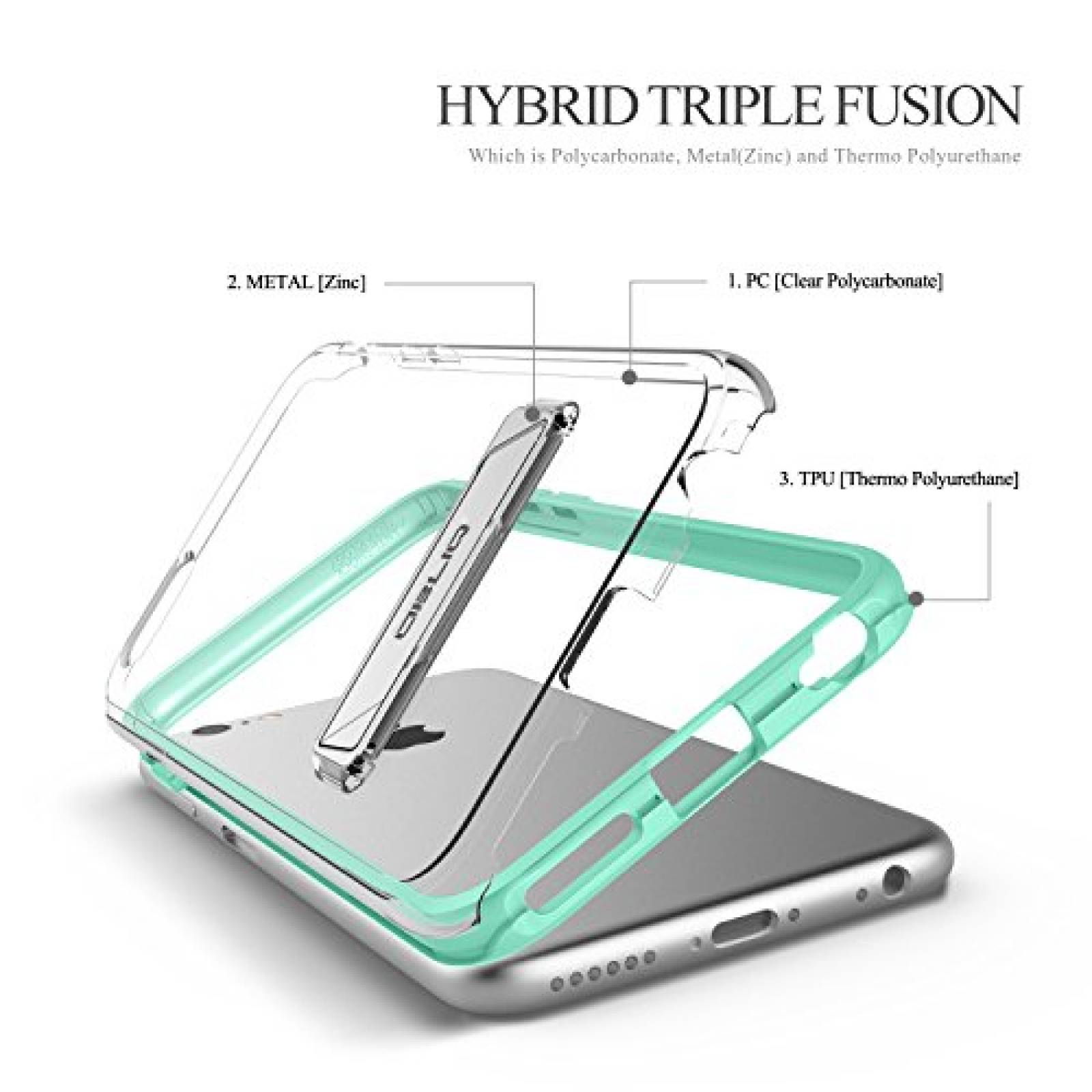Funda Obliq Estuche para iPhone 6S con Soporte, Ajuste D 14), Menta