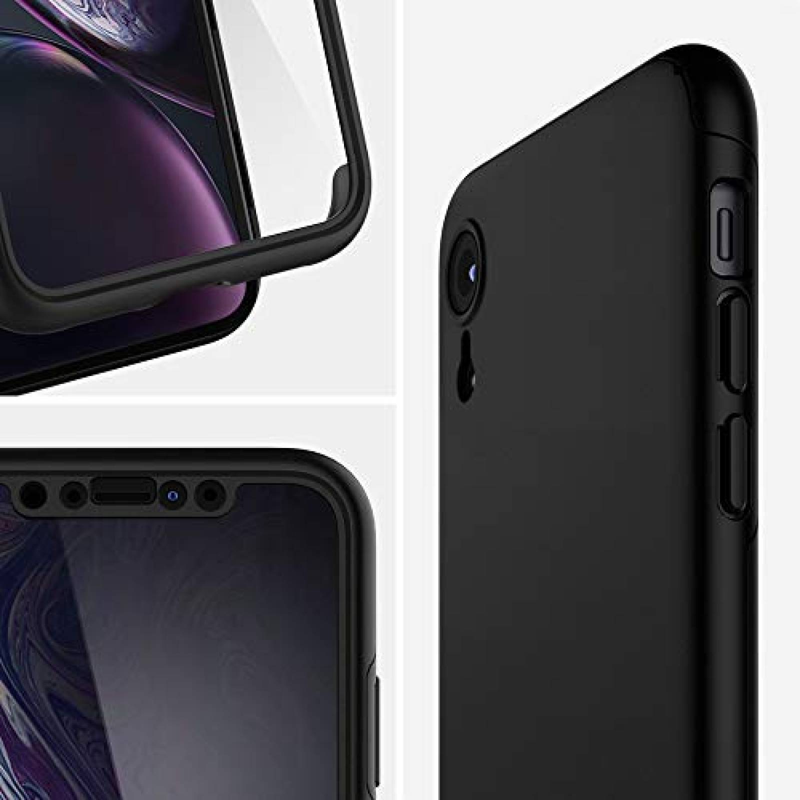 Funda Funda iPhone XR Funda Spigen, Thin Fit 360 - Exact as - Black