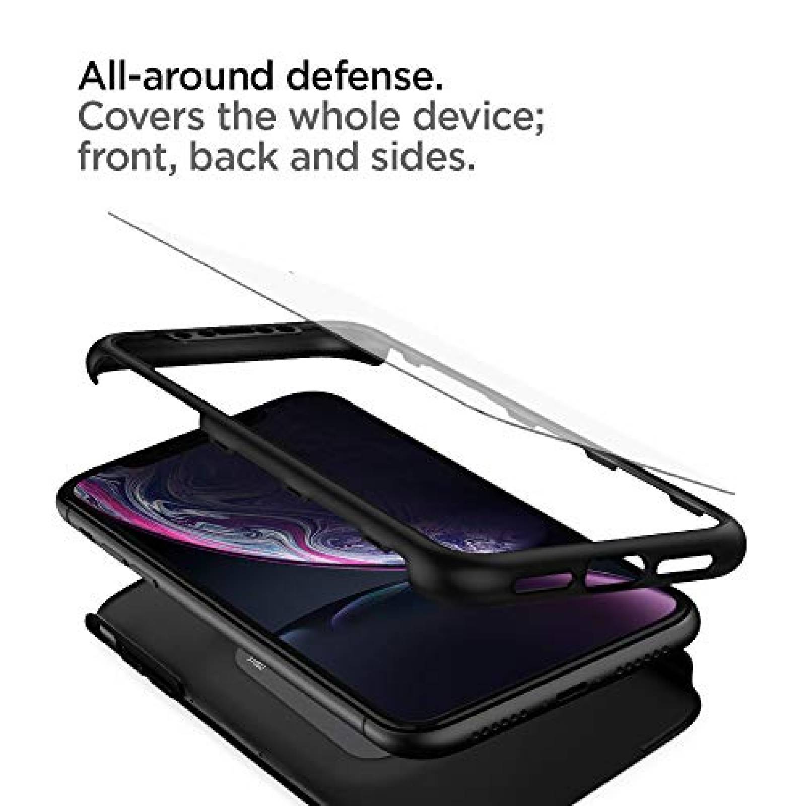 Funda Funda iPhone XR Funda Spigen, Thin Fit 360 - Exact as - Black